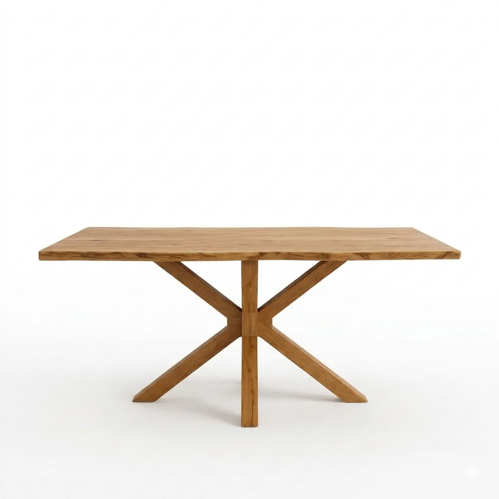 Massiver Esstisch aus Akazienholz mit Baumkante