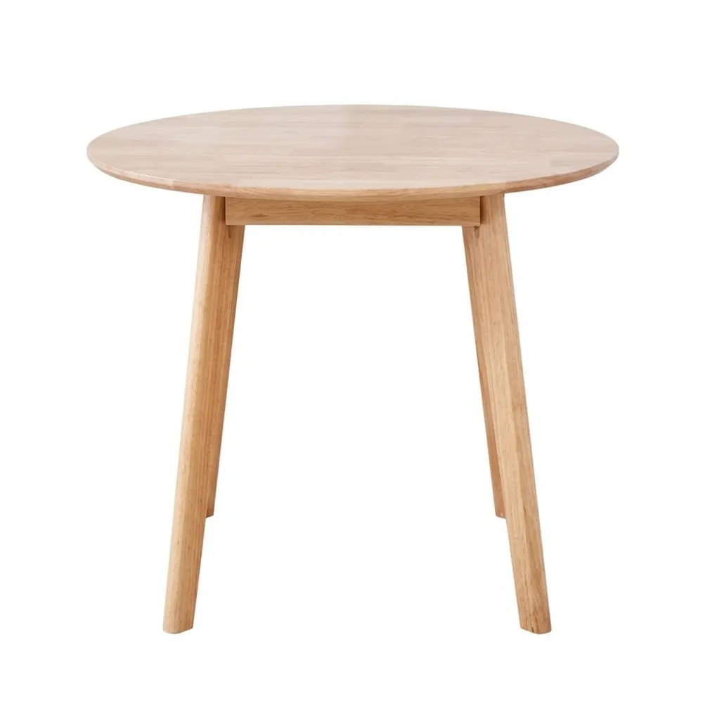 Runder Esstisch aus Massivholz im Mid-Century-Stil