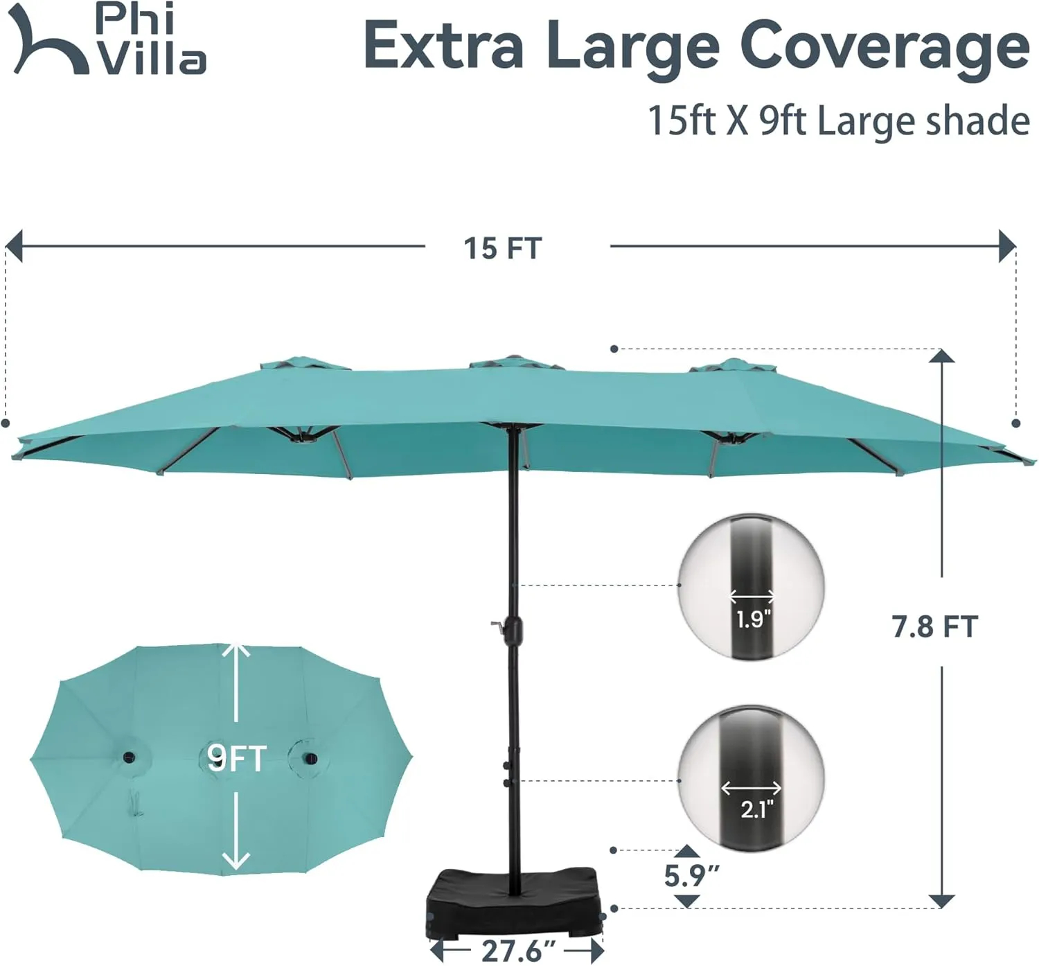 🔥Soon to Be Sold Out!!💝Buy 2 Get 2 Free💥2025 PHI VILLA 15 ft Extra Large Patio Umbrella
