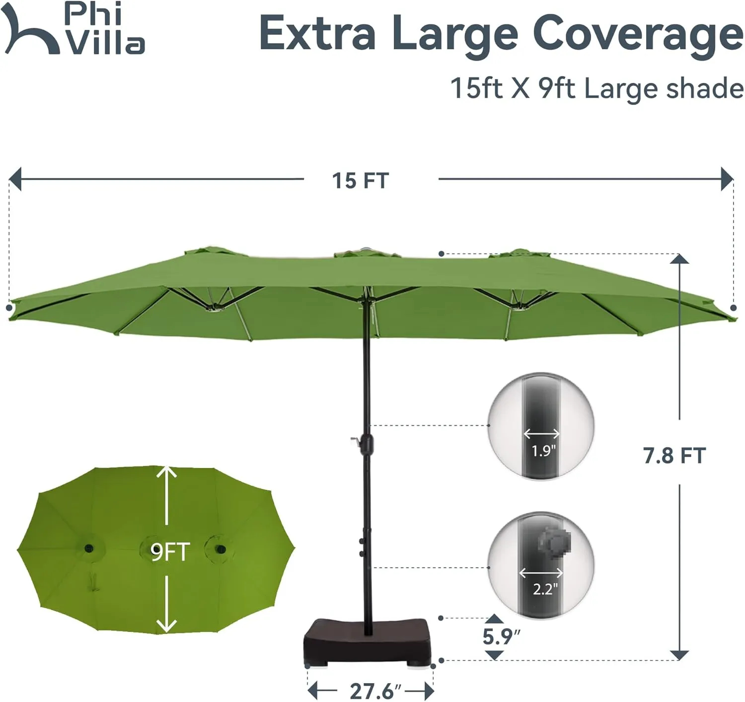 🔥Soon to Be Sold Out!!💝Buy 2 Get 2 Free💥2025 PHI VILLA 15 ft Extra Large Patio Umbrella