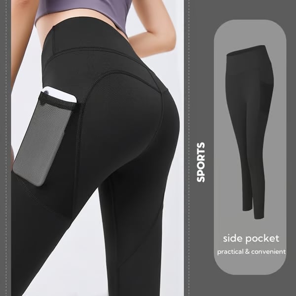🎁Last Day 49% OFF🔥High Waisted Tummy Control Side Pocket Shaping Training Leggings