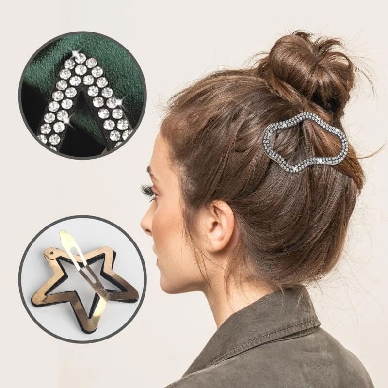 (🔥HOT SALE NOW 49% OFF) - Rhinestone Bling Snap Hair Clip Barrettes