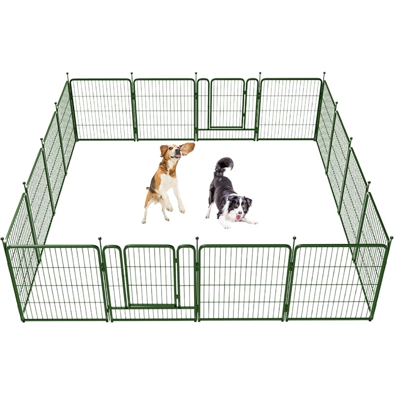 🎉Today's Special Value💝Buy 2 Get 30% Off💥FXW Garden Fence 16 Pieces Decorative Outdoor Dog Fence for Yard - Heavy Duty Metal Animal Barrier