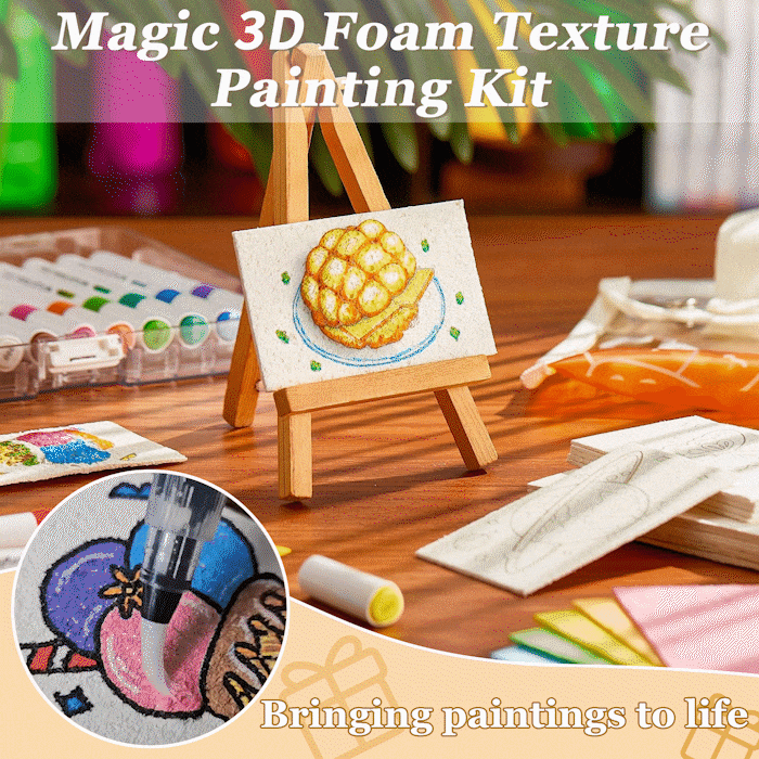 😃Great Summer Activity Idea! – Magic 3D Foam Texture Painting Kit 🎨✨