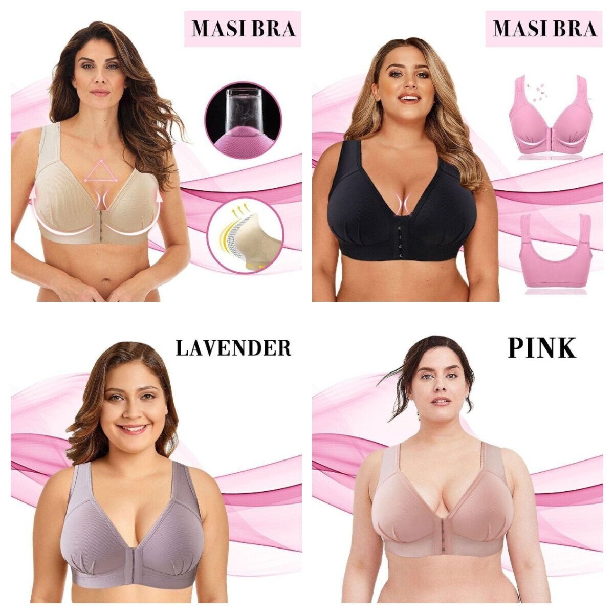 👱‍♀️Plus Size Front Closure Elastic Comfort Bra(Buying 2 Free Shipping)