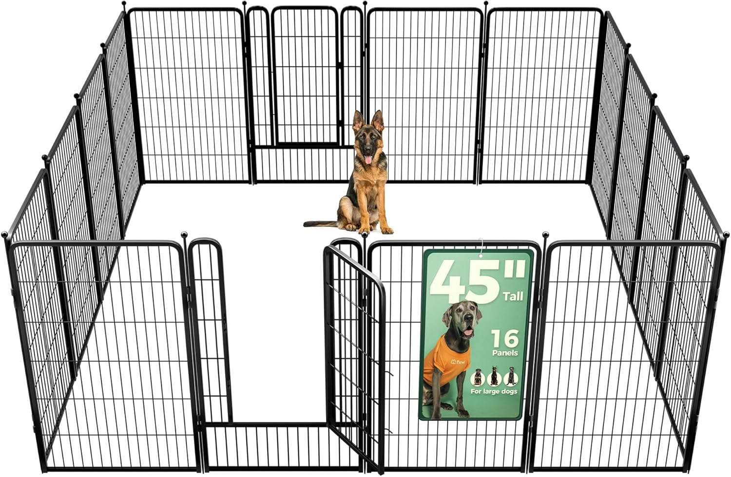 🎉Today's Special Value💝Buy 2 Get 30% Off💥FXW Garden Fence 16 Pieces Decorative Outdoor Dog Fence for Yard - Heavy Duty Metal Animal Barrier