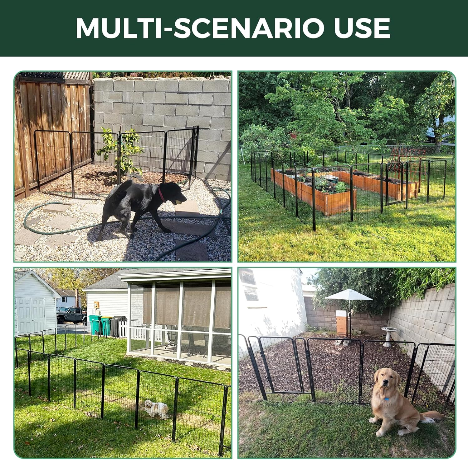🎉Today's Special Value💝Buy 2 Get 30% Off💥FXW Garden Fence 16 Pieces Decorative Outdoor Dog Fence for Yard - Heavy Duty Metal Animal Barrier