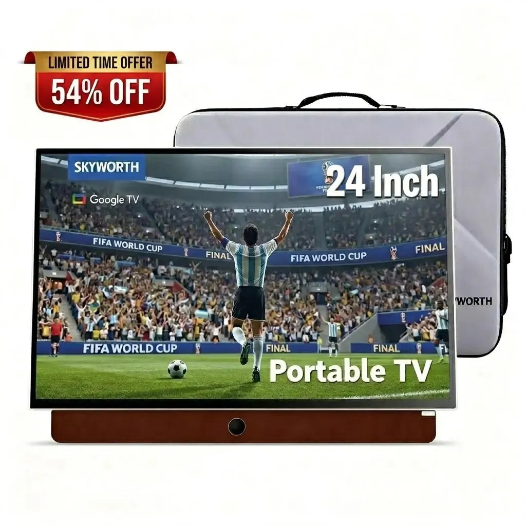 🔥Portable Smart TV with Built-In Battery & Carry Case – FHD Matte Display
