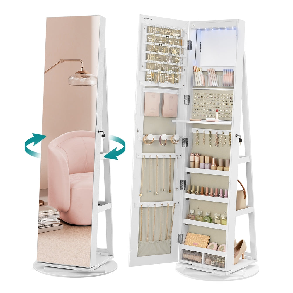 💝Warehouse Clearance💝SONGMICS 61-Inch Jewelry Cabinet with Lights