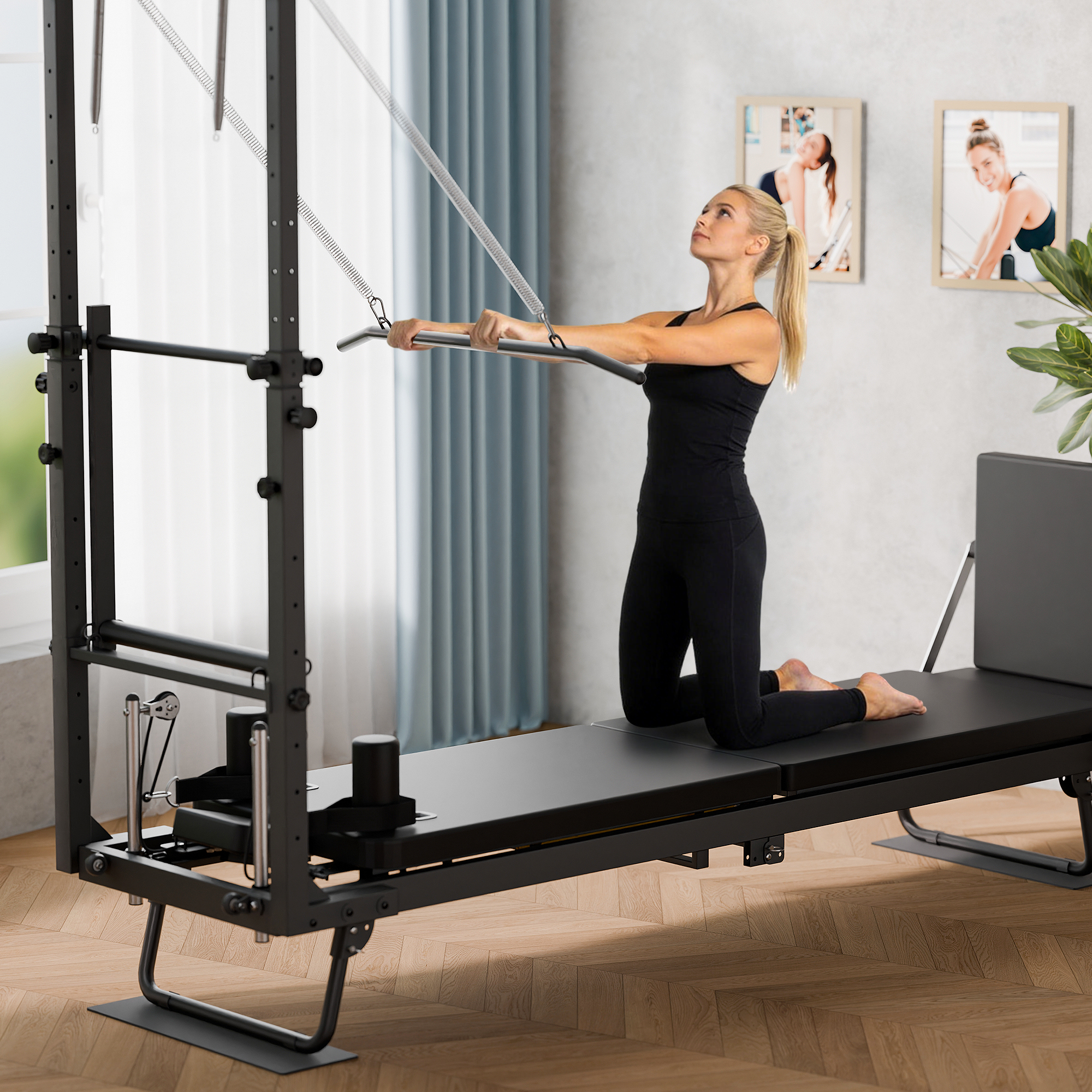 Joywind Foldable Pilates Reformer Machine for Home & Gym Use - Adjustable Dual Resistance for All Levels, Beginners to Advanced