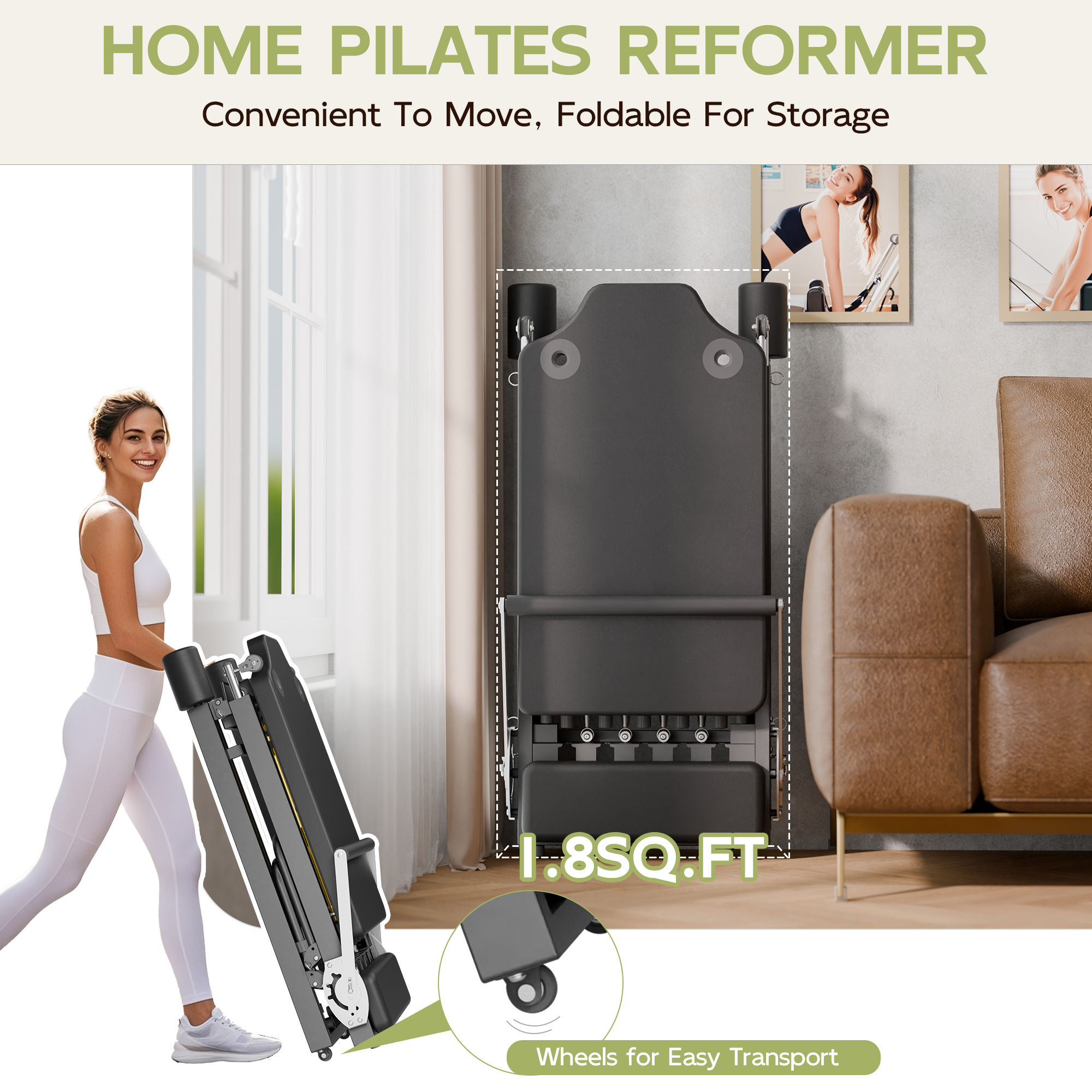 Joywind Pilates Reformer Machine Folding 400 lb Weight Capacity 1 Count