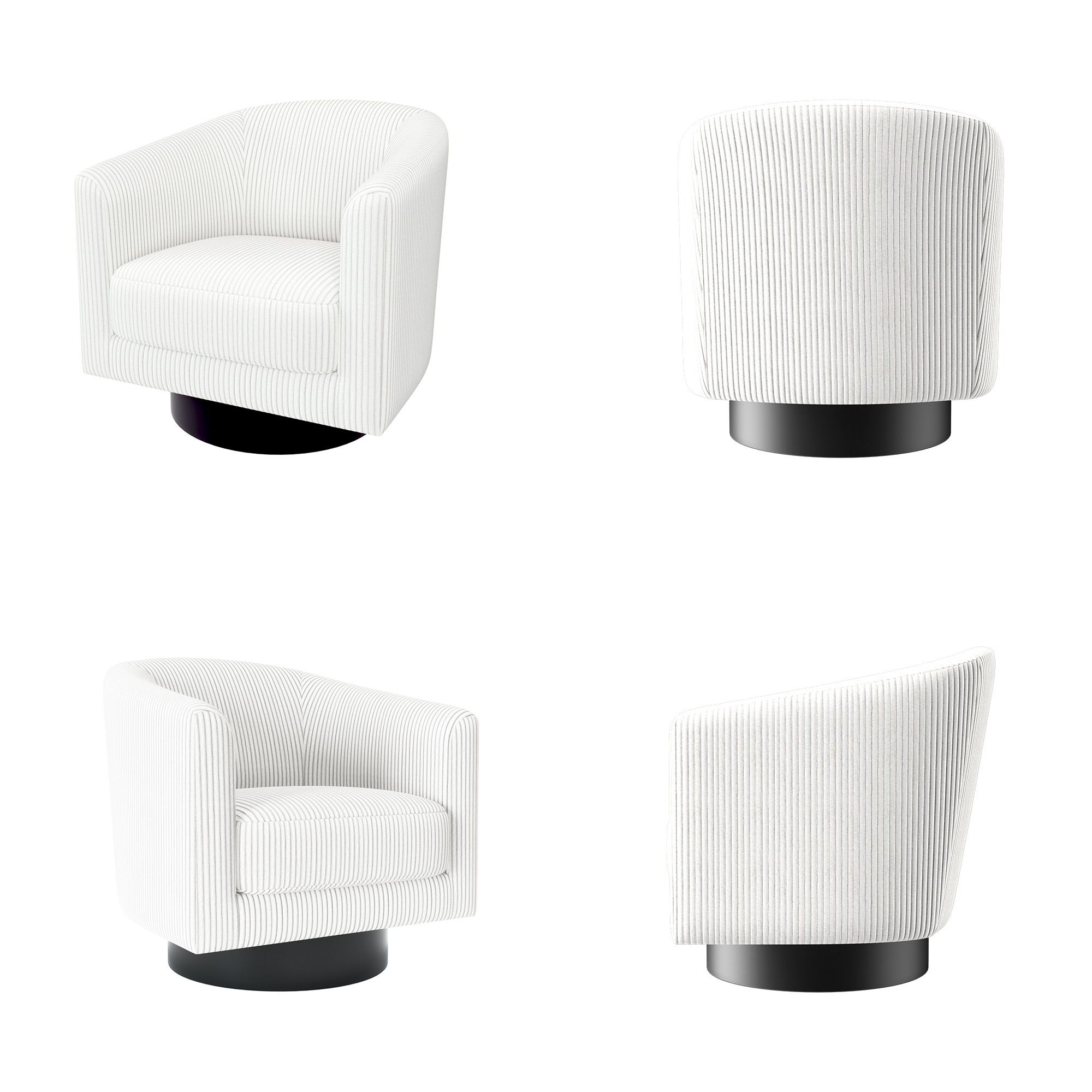 Joywind Corduroy Swivel Barrel Accent Chair, Modern Upholstered Barrel Chair for Living Room
