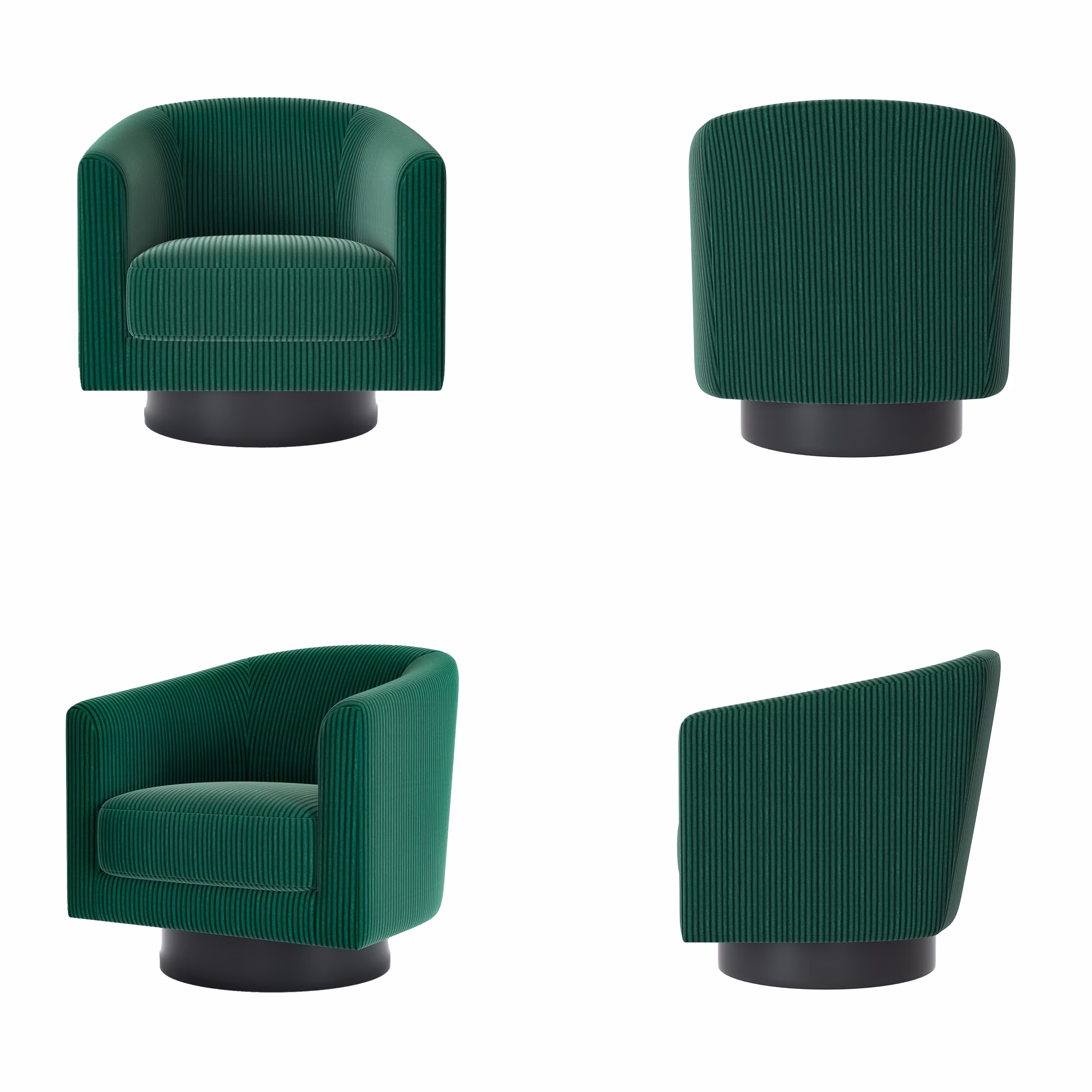Joywind Corduroy Swivel Barrel Accent Chair, Modern Upholstered Barrel Chair for Living Room