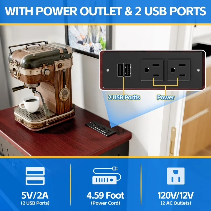 Joywind Double Tilt Out Trash Cabinet, Wooden Free Standing Recycling Bin, 20 Gallon