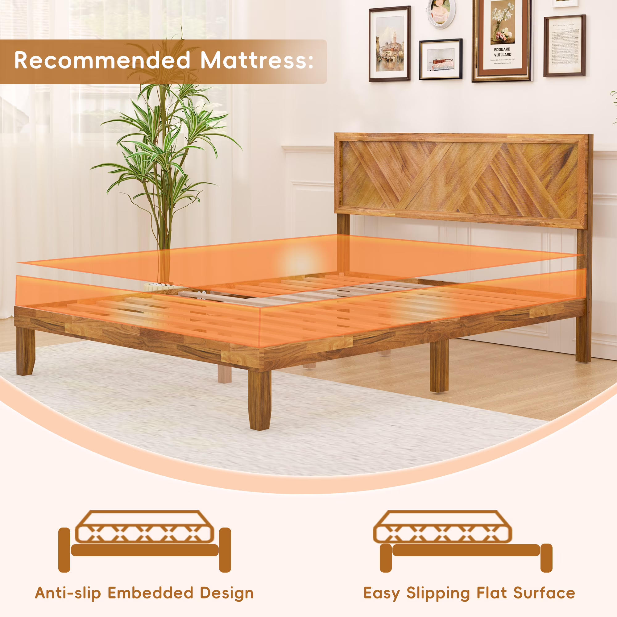 Joywind Bed Frame with Headboard