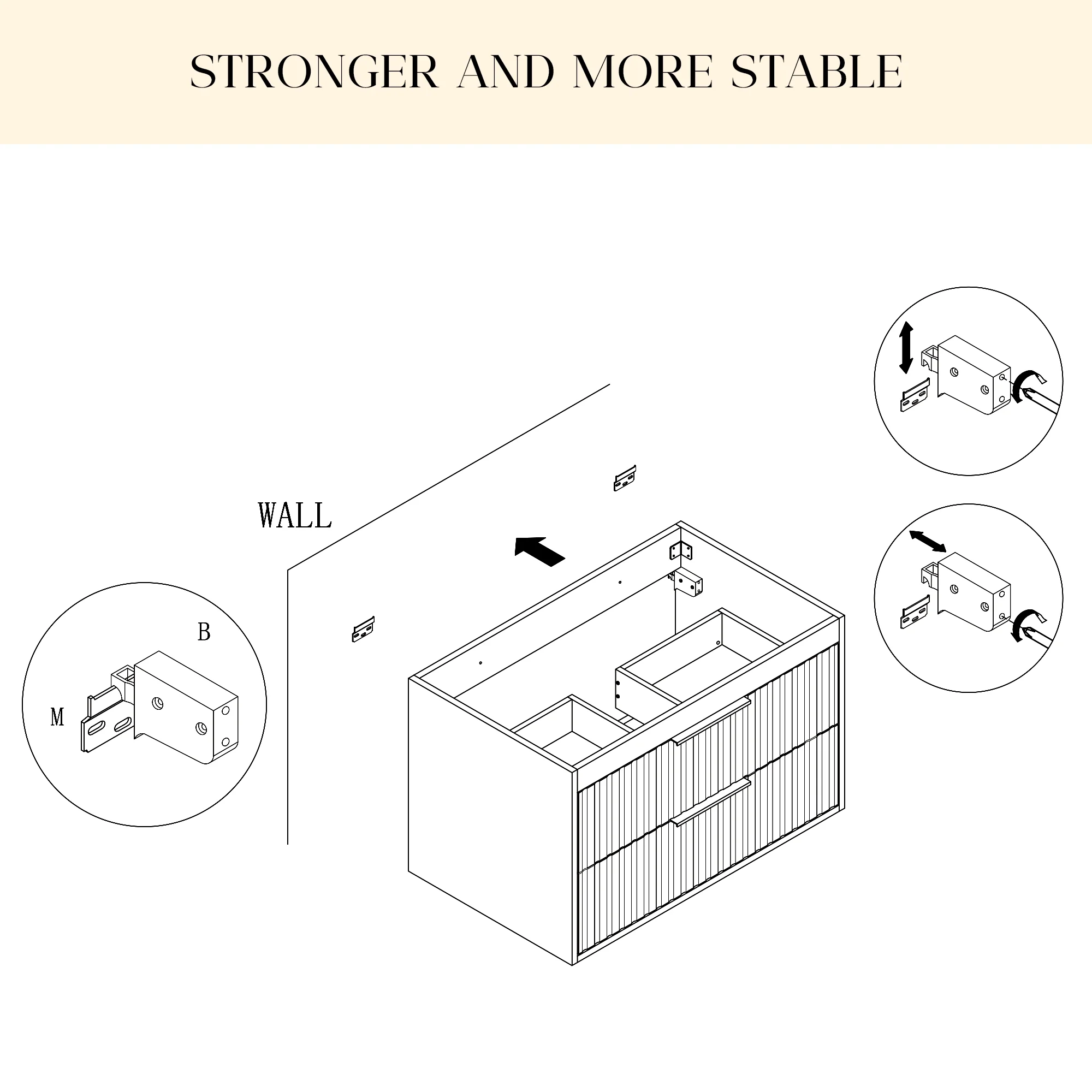 36-inch Floating Bathroom Vanity with Sink Combo, Complete Set with 4 Big Drawers and Modern Metal Handles for Ample Storage