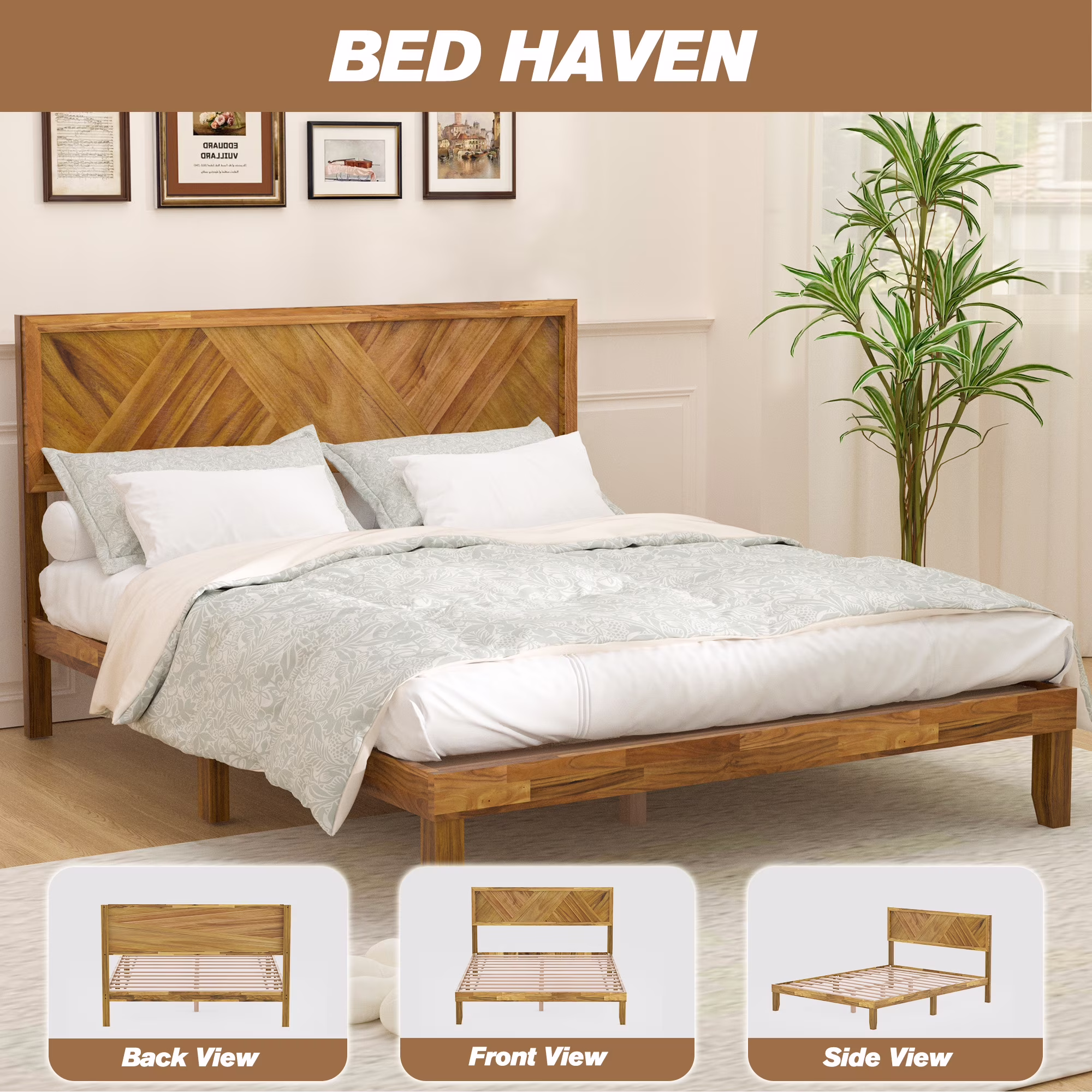 Joywind Bed Frame with Headboard