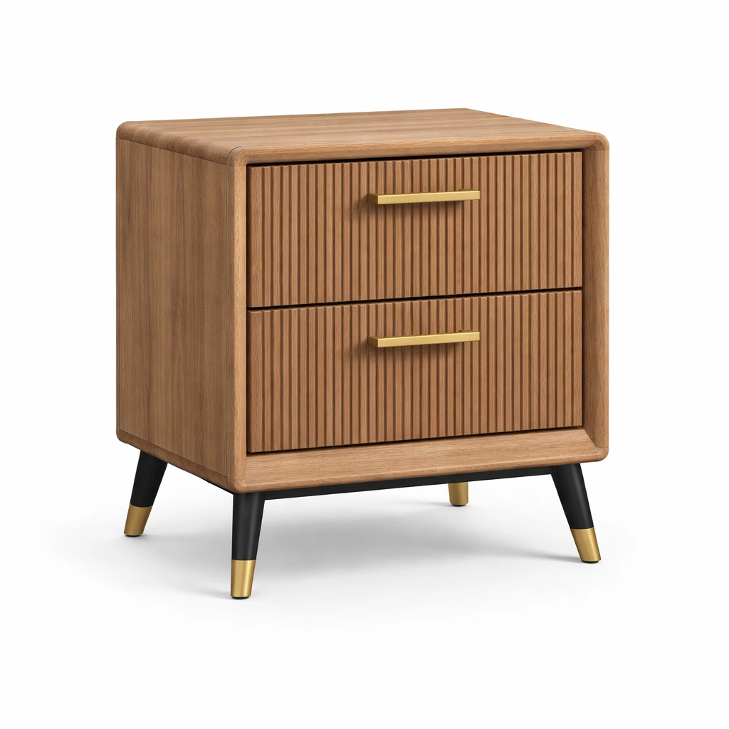 Nachttisch Eiche Braun mit 2 Schubladen 50x40x55 cm-NESTAMBIENCE