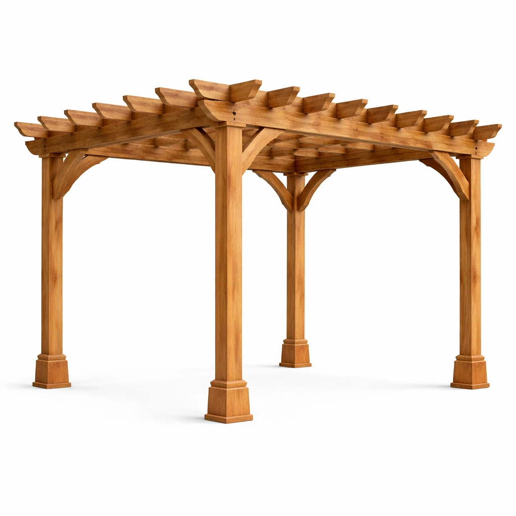 Pergola Kiefer Holz 300x300x240 cm-HOMFLARE
