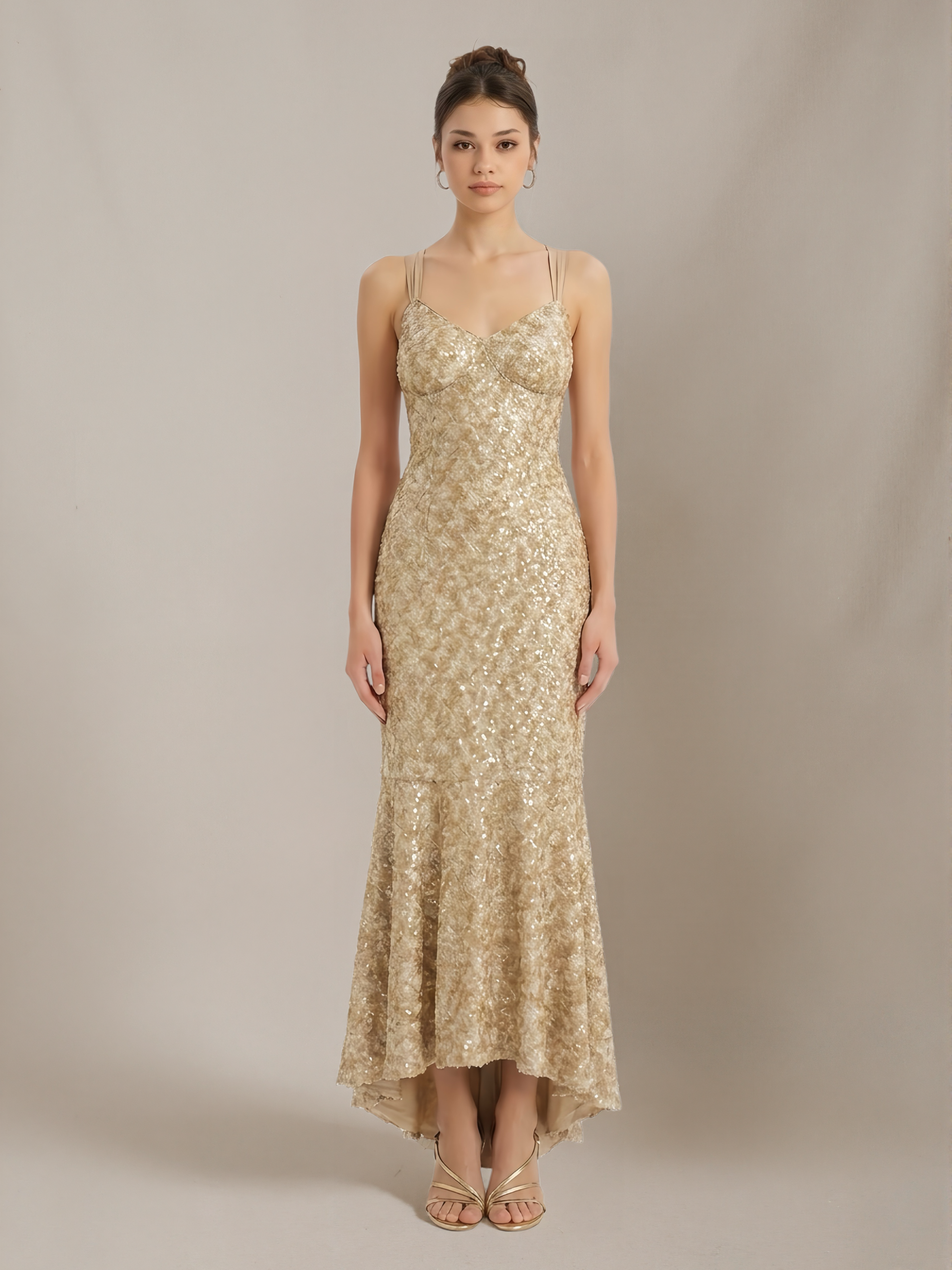 Cross-strap Backless Mermaid Dress