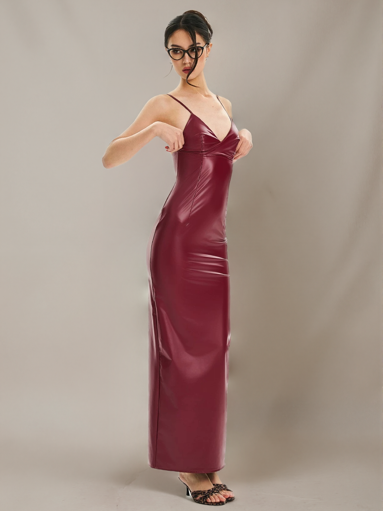 Retro-Style Sexy Leather Dress