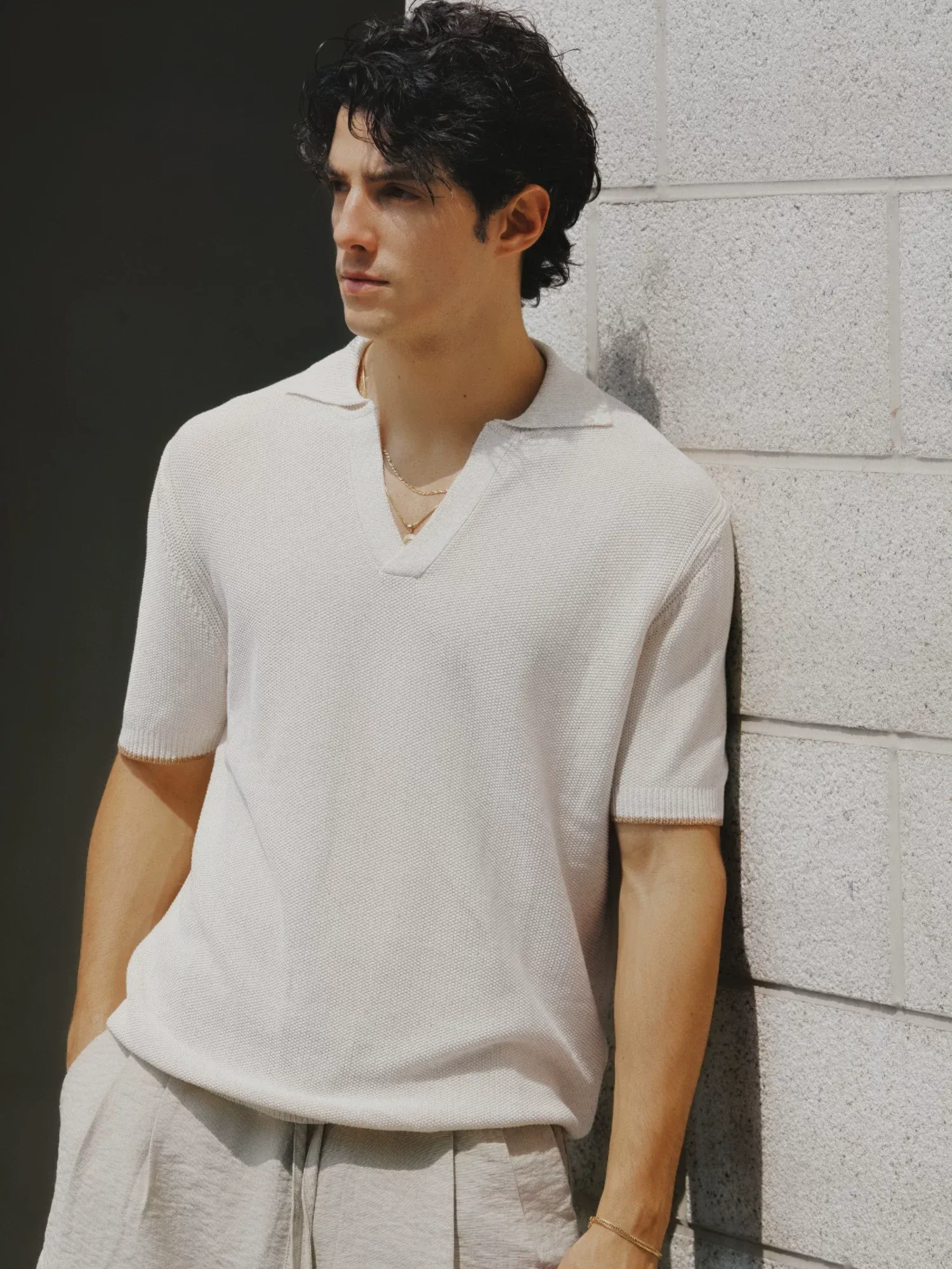 "Linen-Tencel Blend" Polo Shirt/T-Shirt
