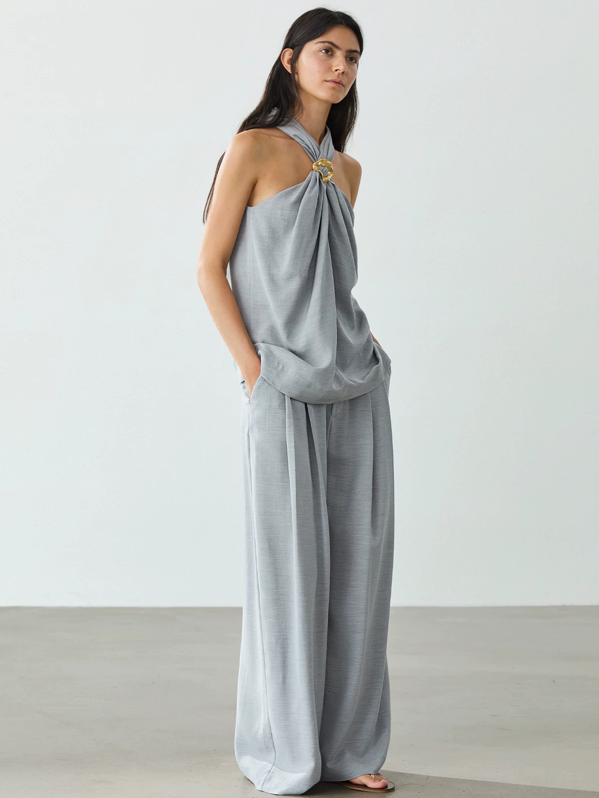 Vest and Wide-Leg Trousers Set