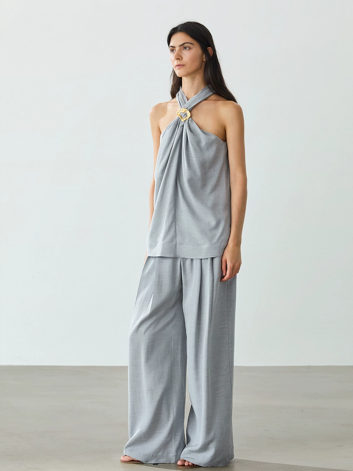 Vest and Wide-Leg Trousers Set