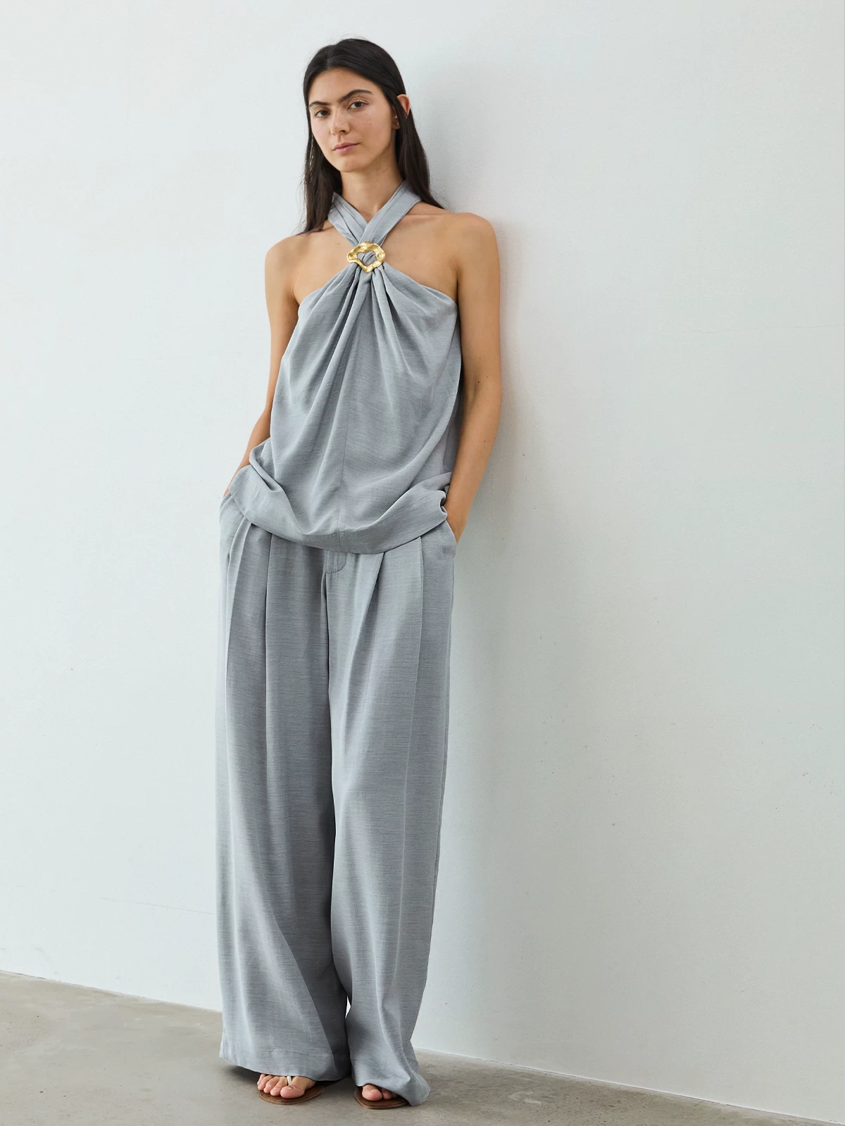 Vest and Wide-Leg Trousers Set