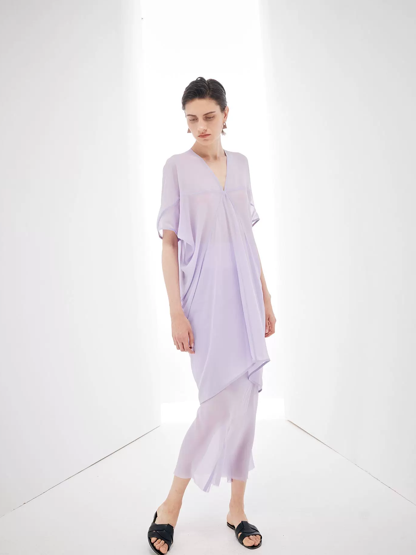 Flowing Cut Sheer Skirt 