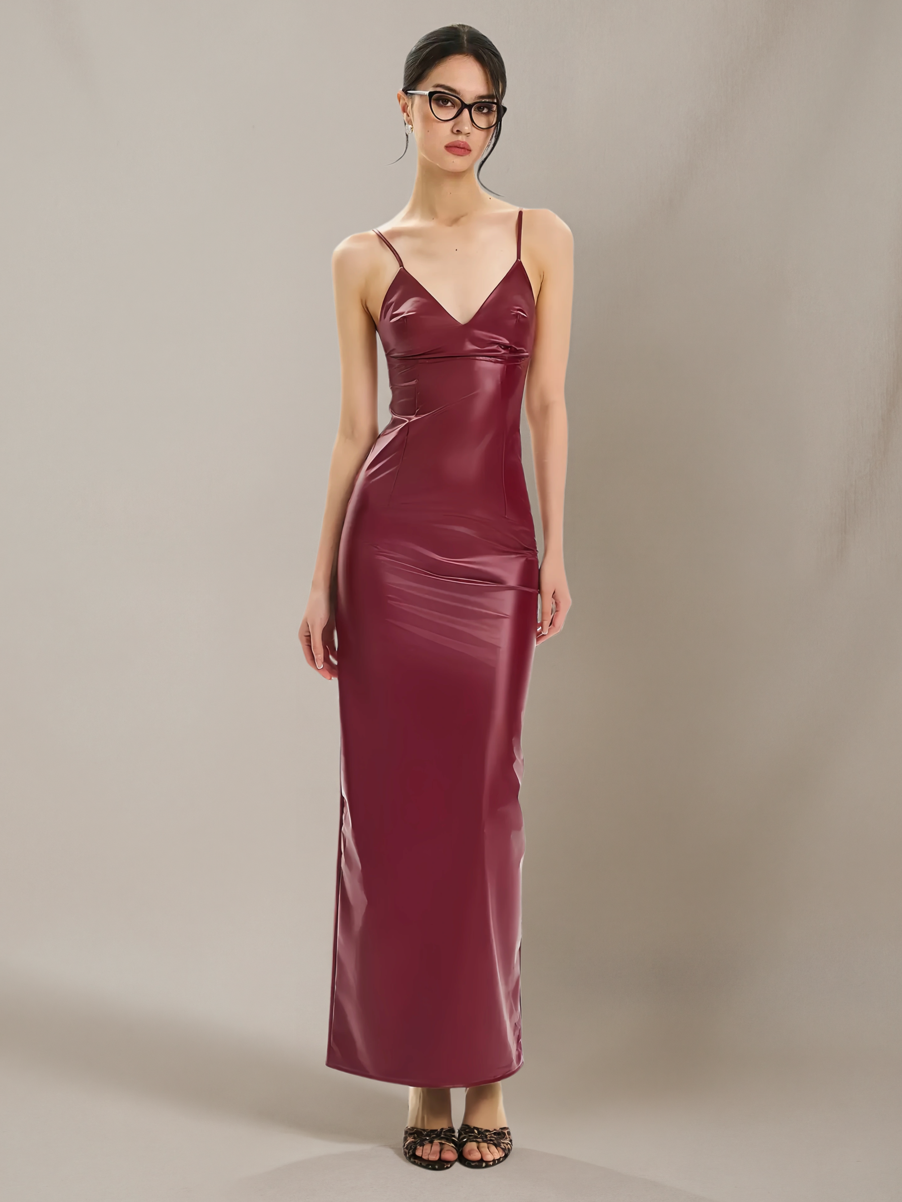Retro-Style Sexy Leather Dress