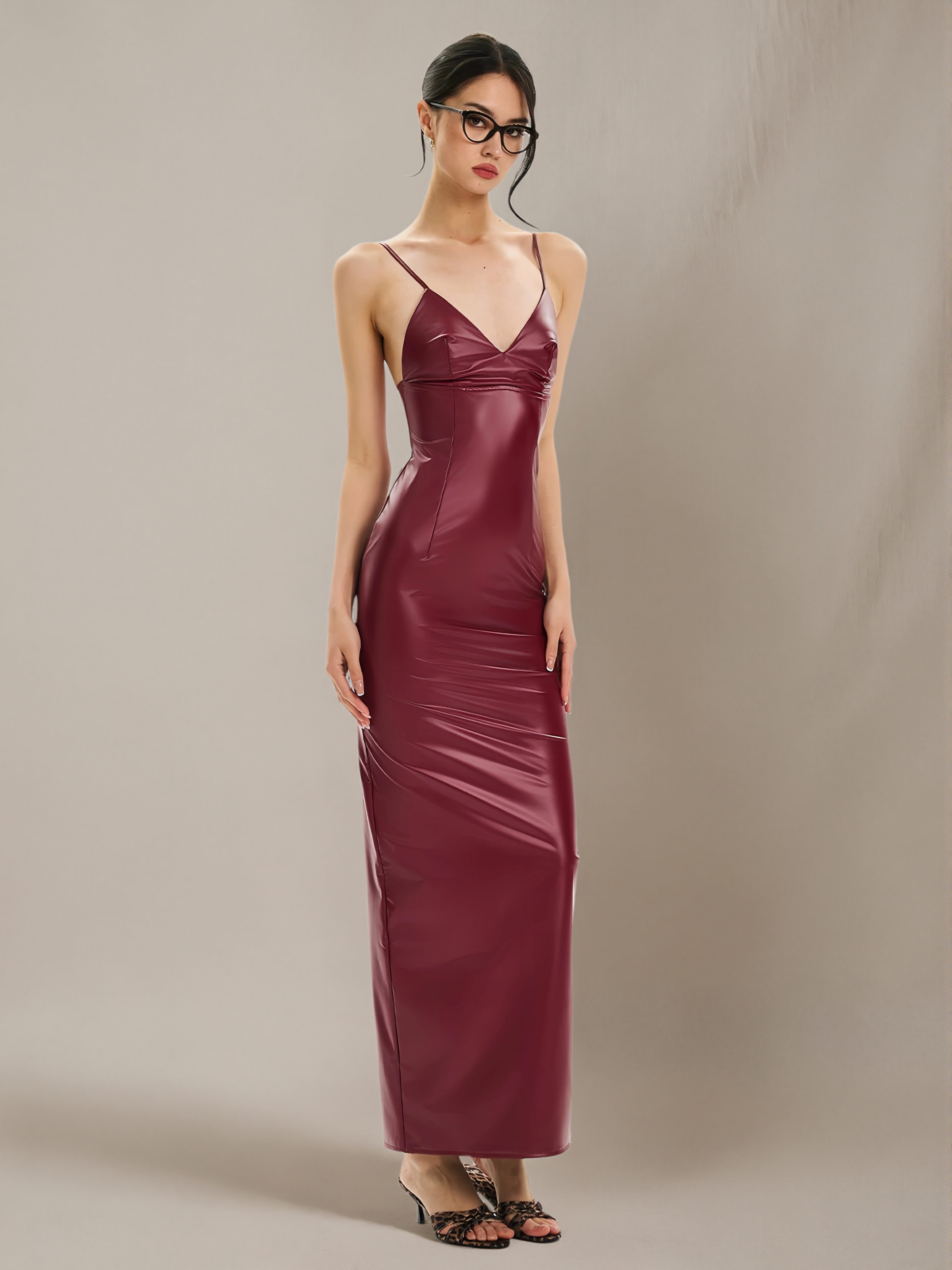 Retro-Style Sexy Leather Dress