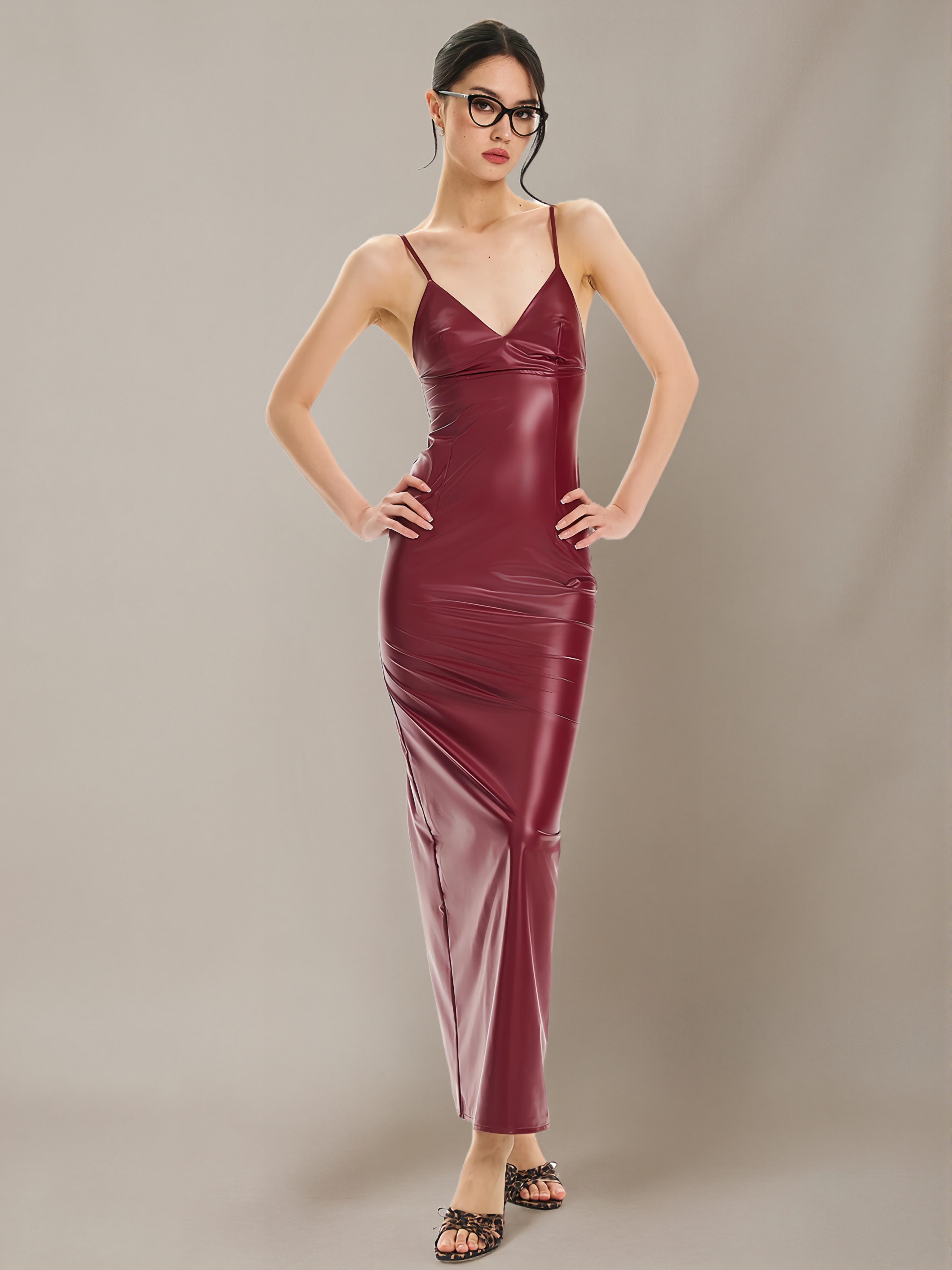 Retro-style Sexy Leather Dress