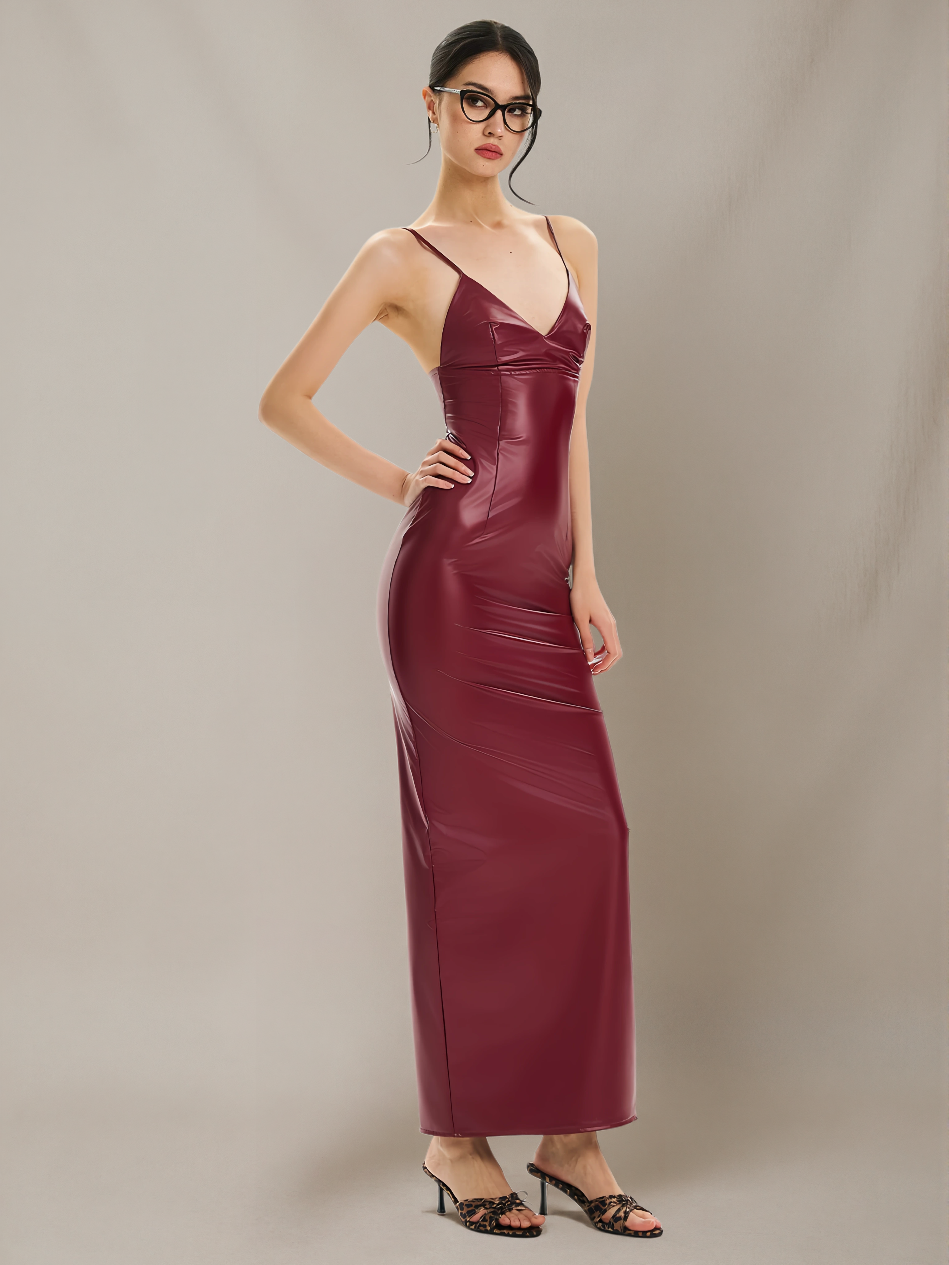 Retro-style Sexy Leather Dress