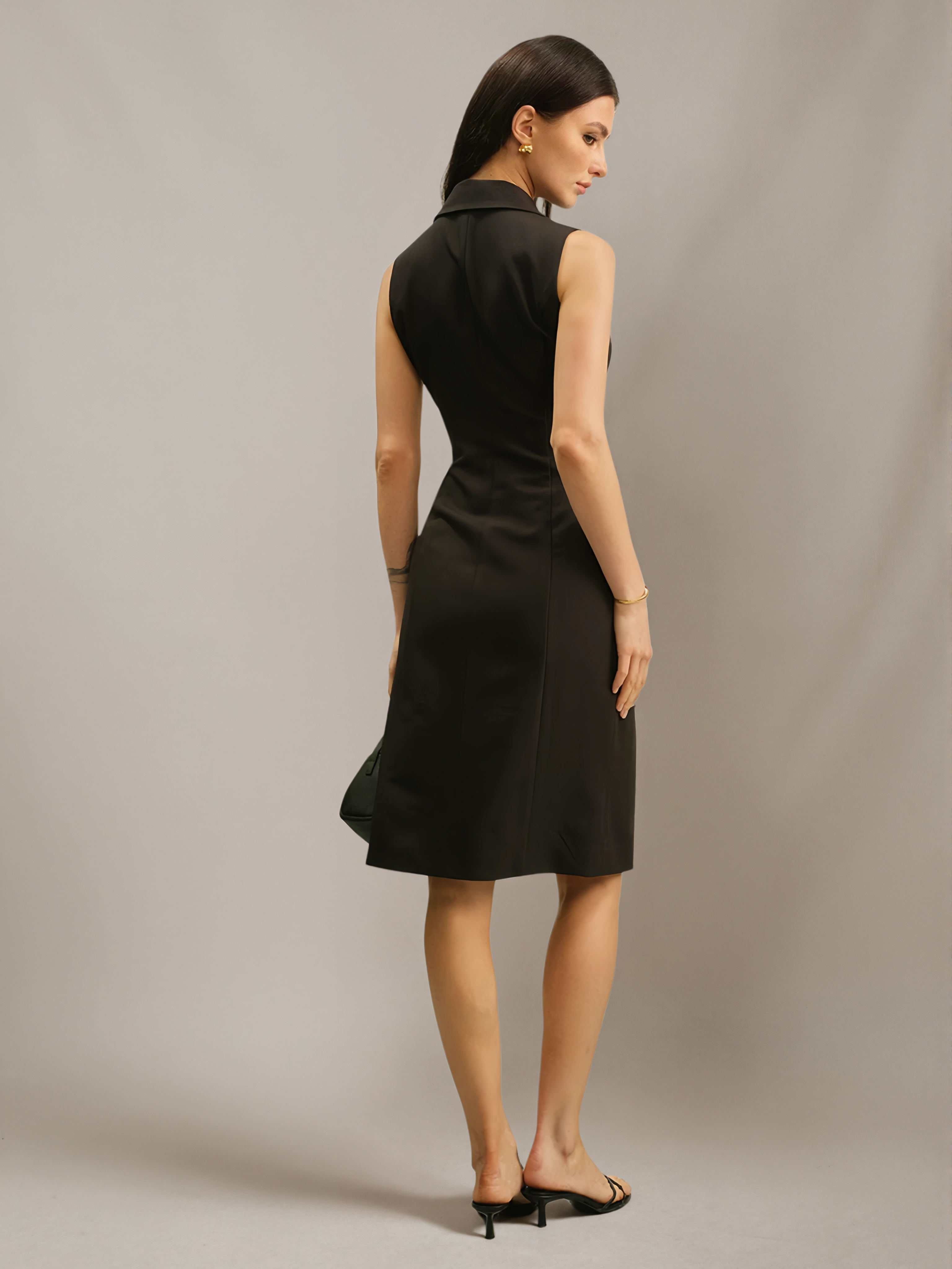 Sleeveless Slim-Fit Blazer Dress