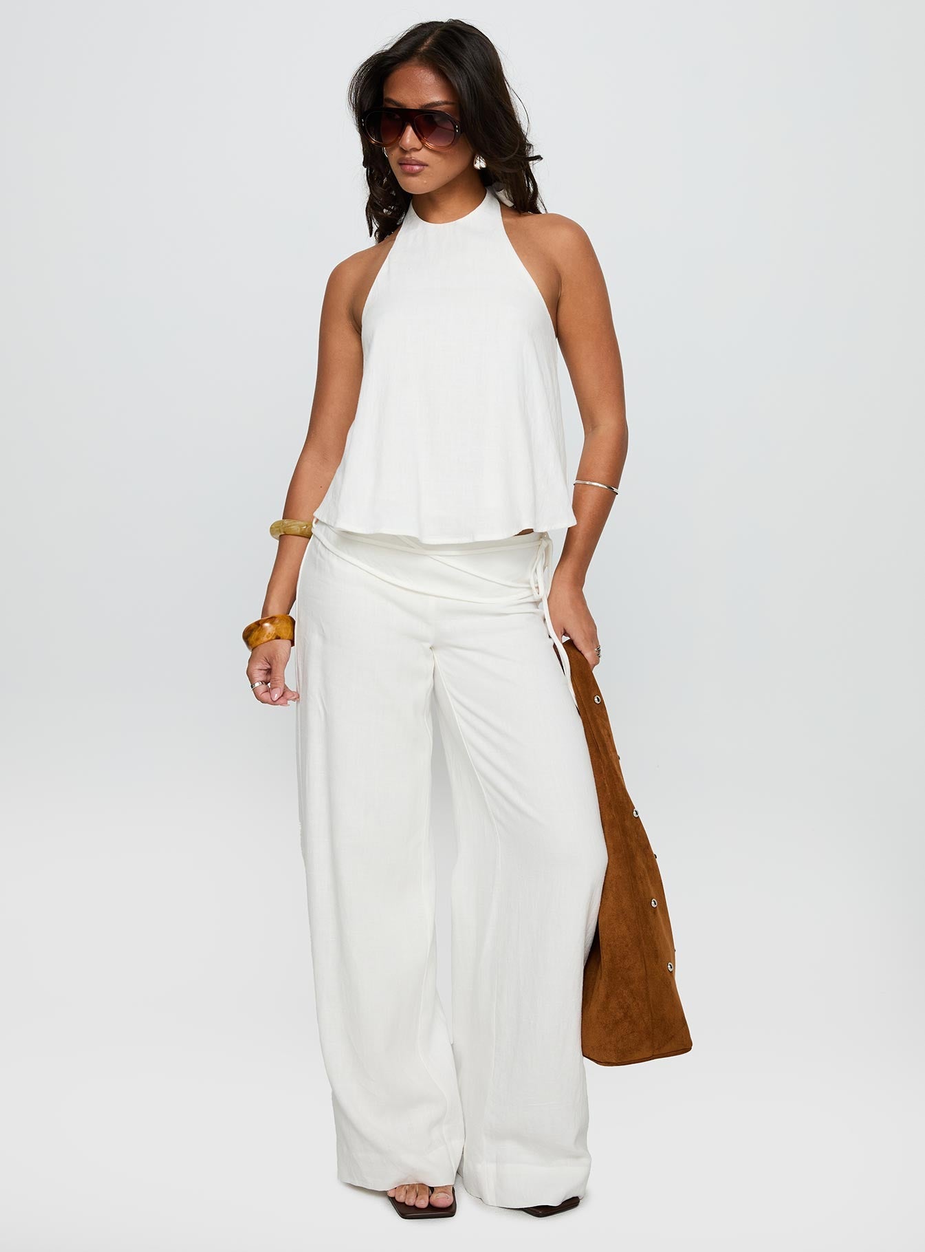 Linen-Blend Tie-Waist Set