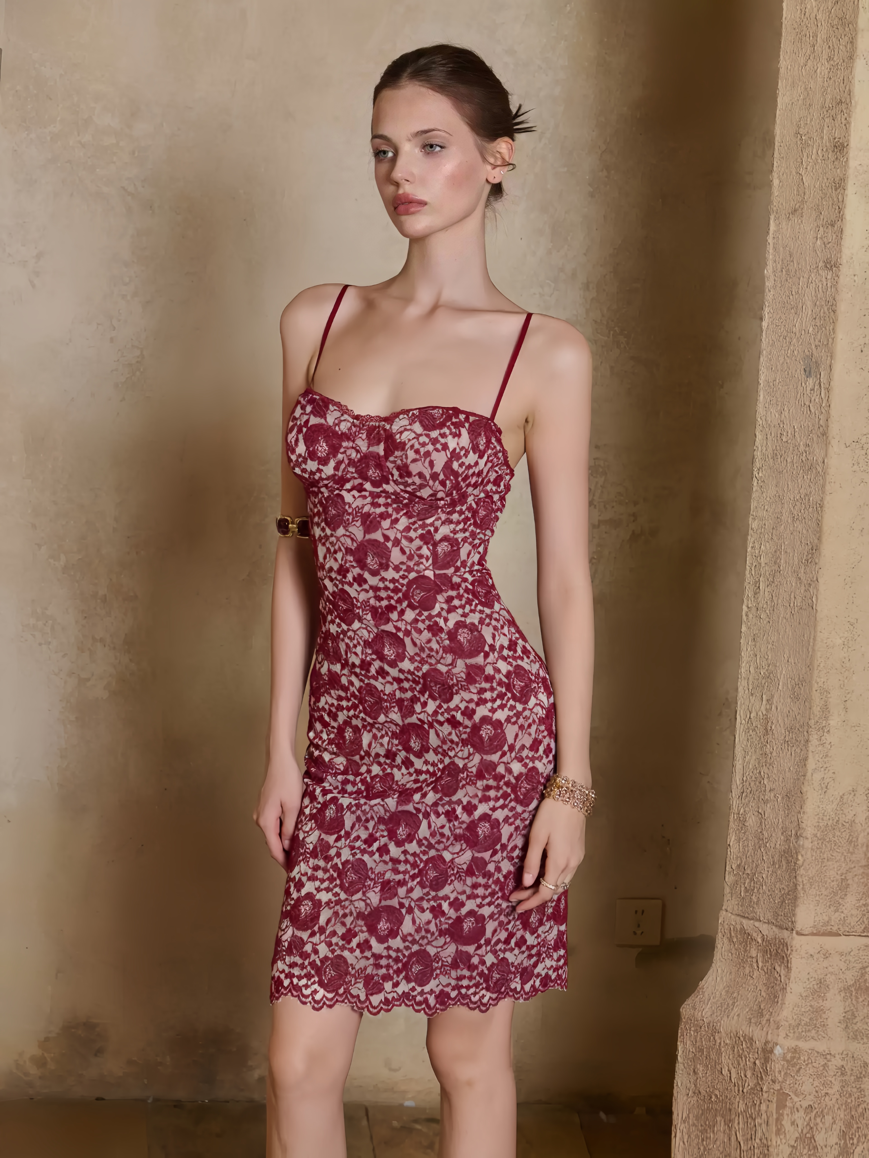 Lace Velvet Off-Shoulder Strapless Mini Dress