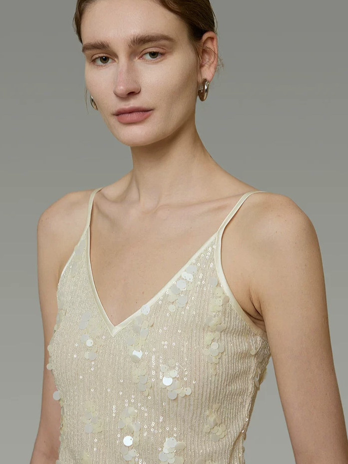 Sequined Patchwork Dress