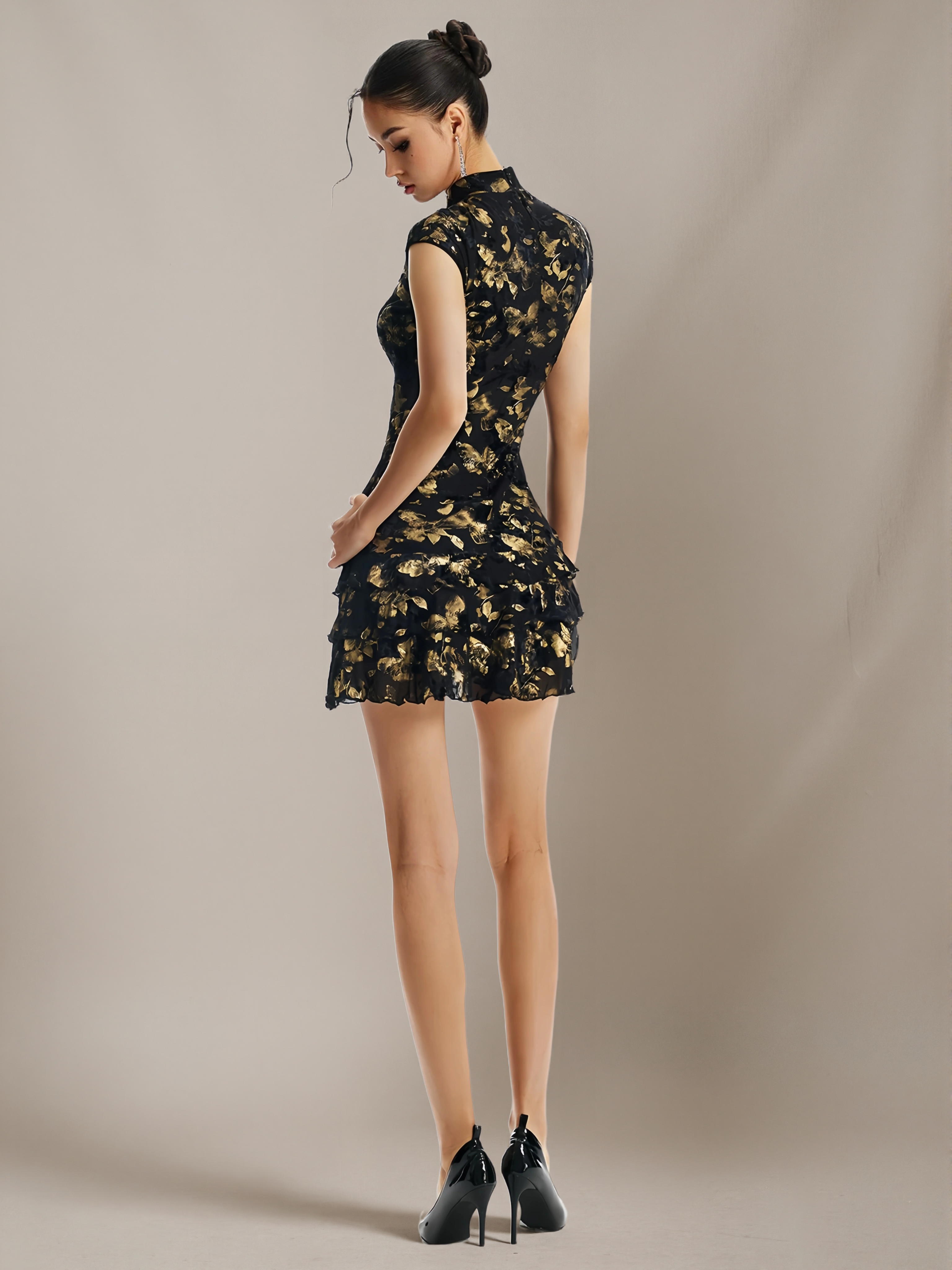 ‘Blossoms Every Night’ Floral Chinese-Style Modified Qipao Dress