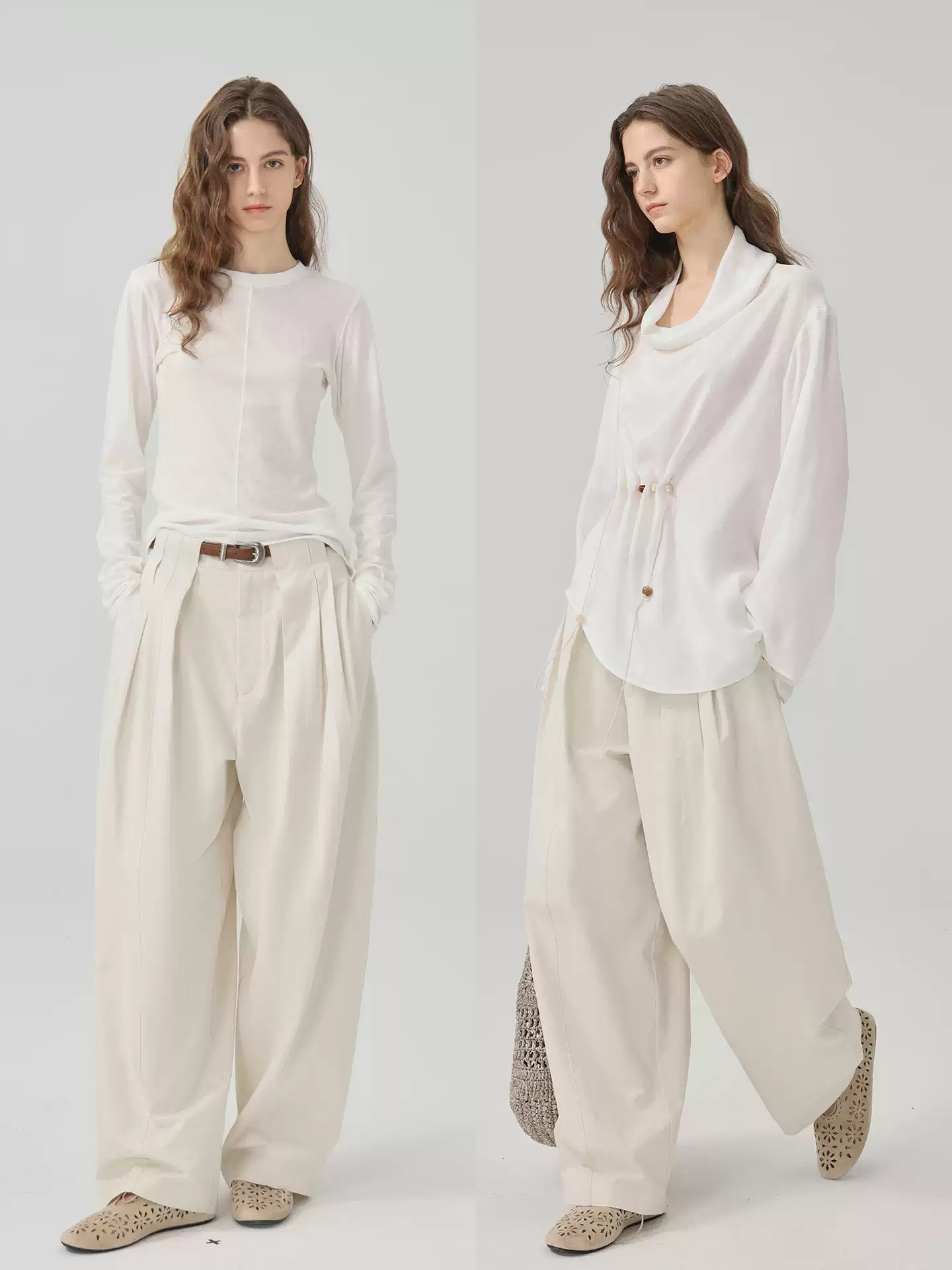 Cocoon-shaped suit pants