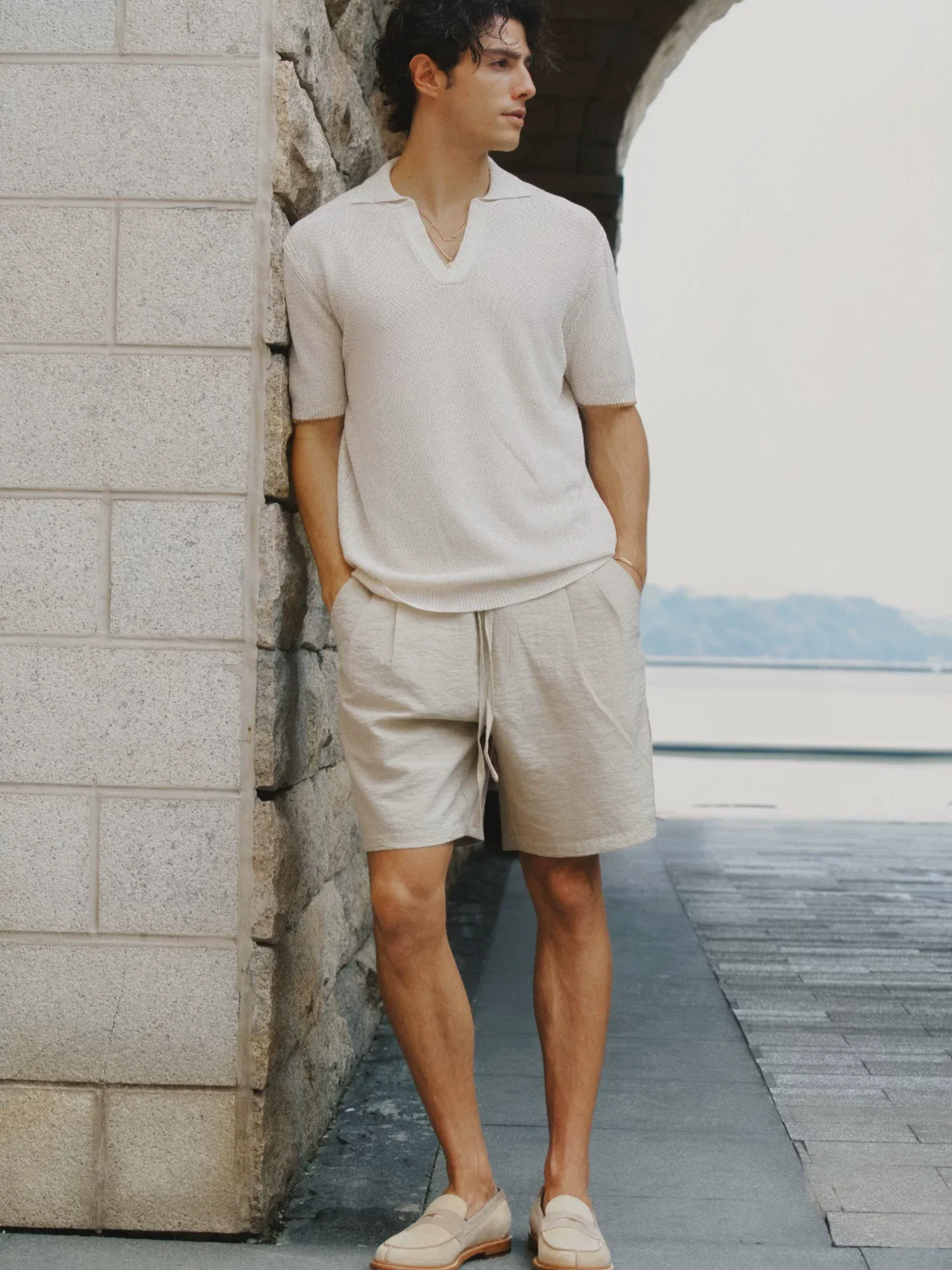 "Linen-Tencel Blend" Polo Shirt/T-Shirt
