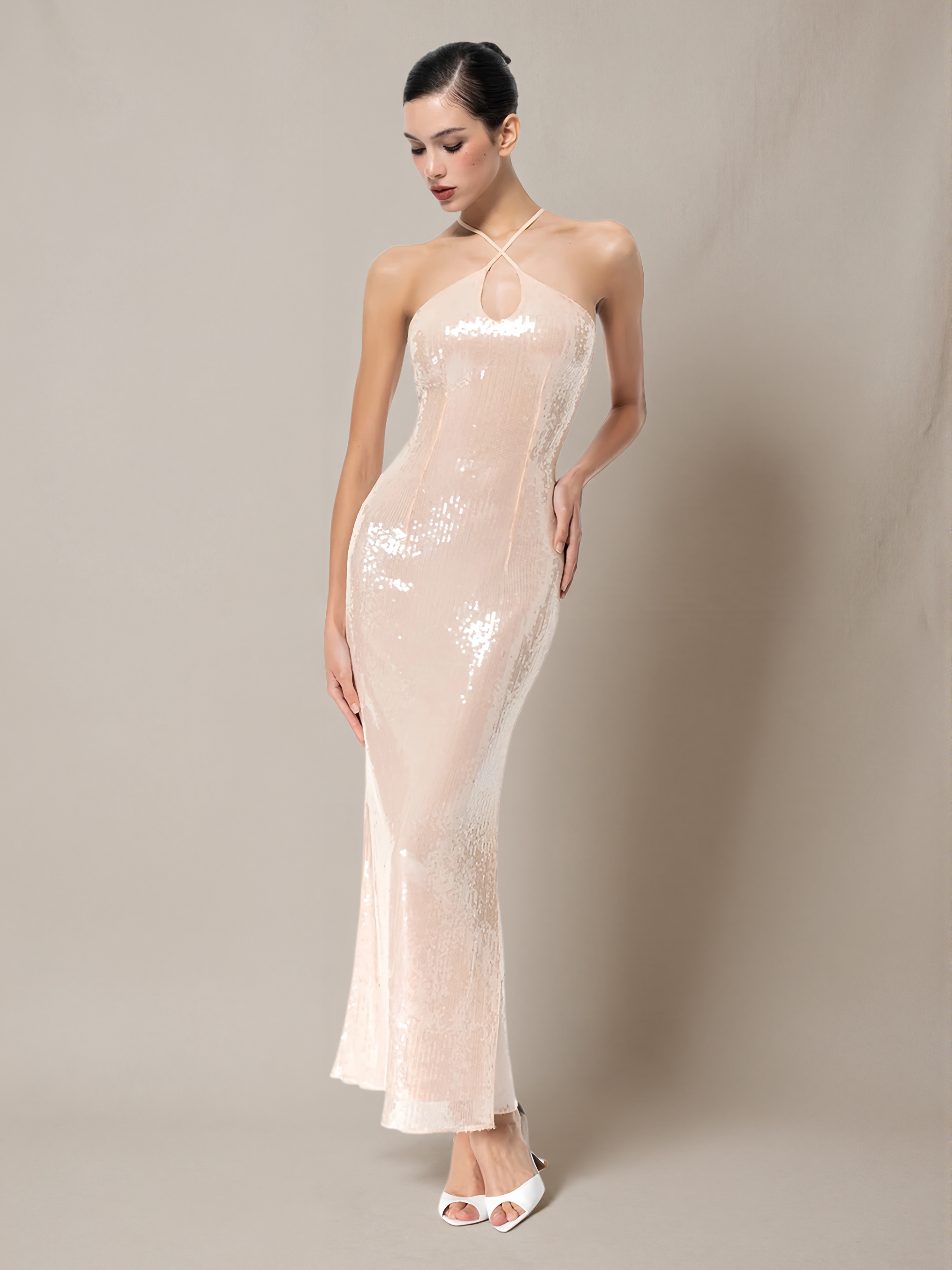 Mermaid-style Sequined Fishtail Dress