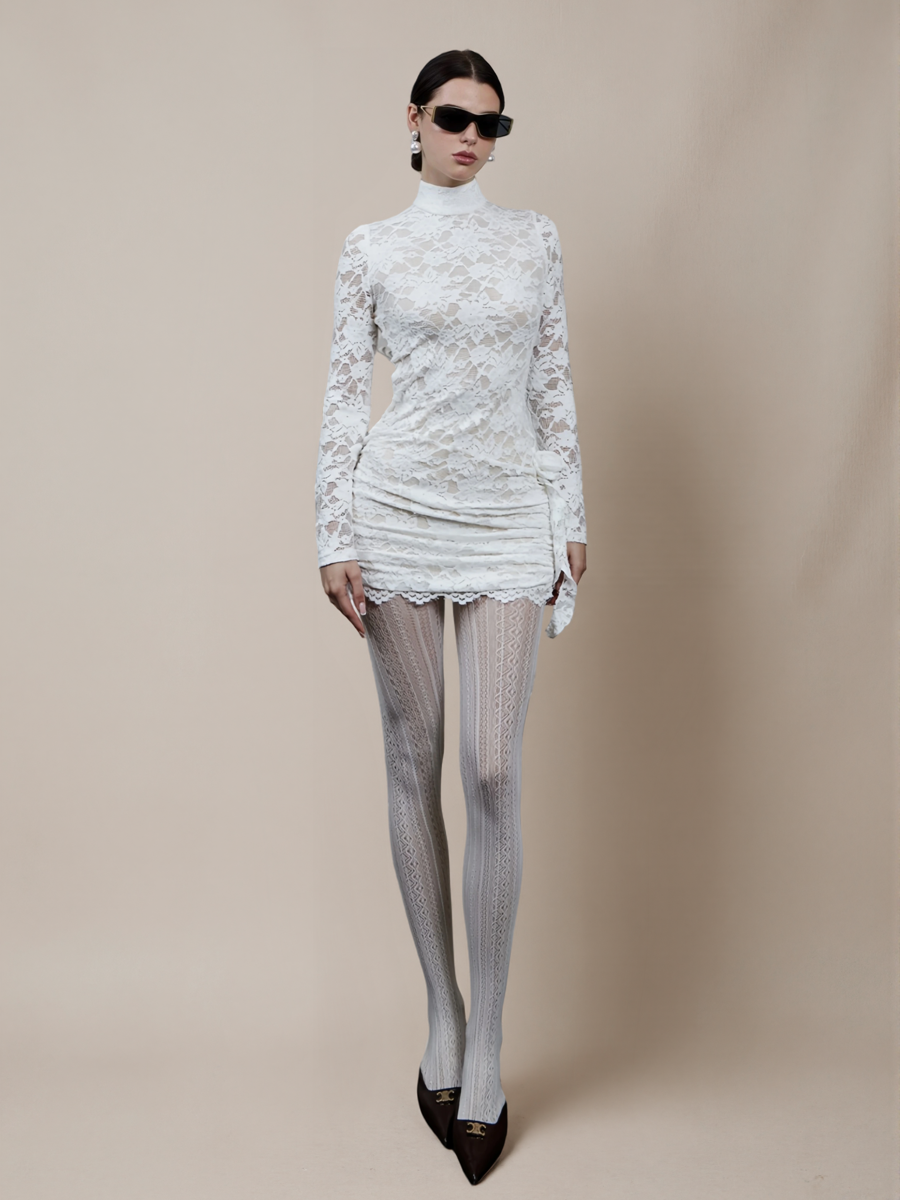 "Kate-style Elegant" High-neck Lace Dress