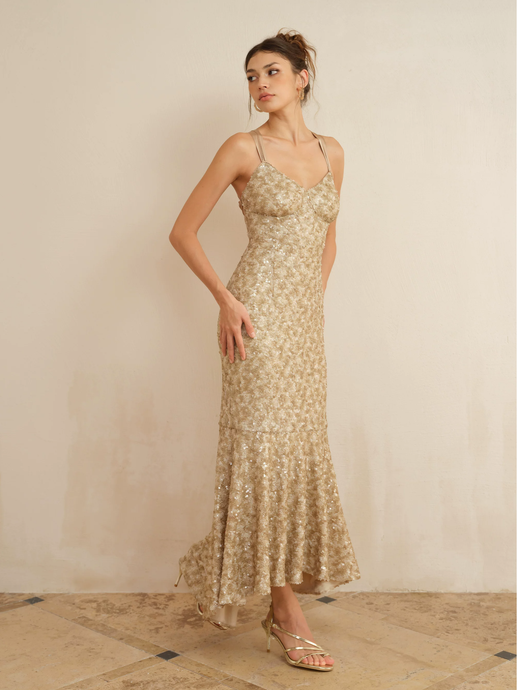 Cross-strap Backless Mermaid Dress