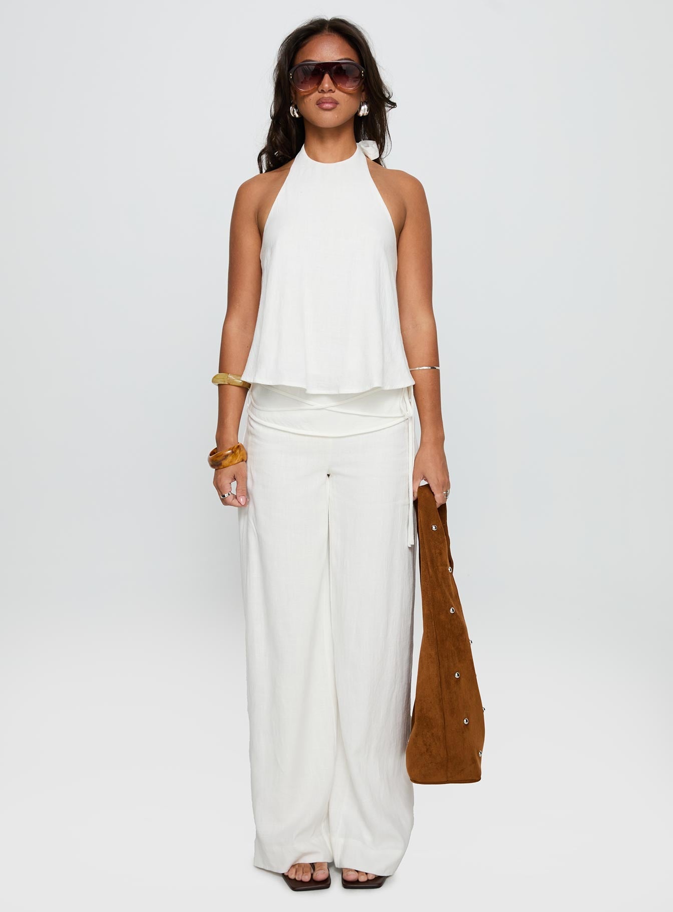 Linen-Blend Tie-Waist Set