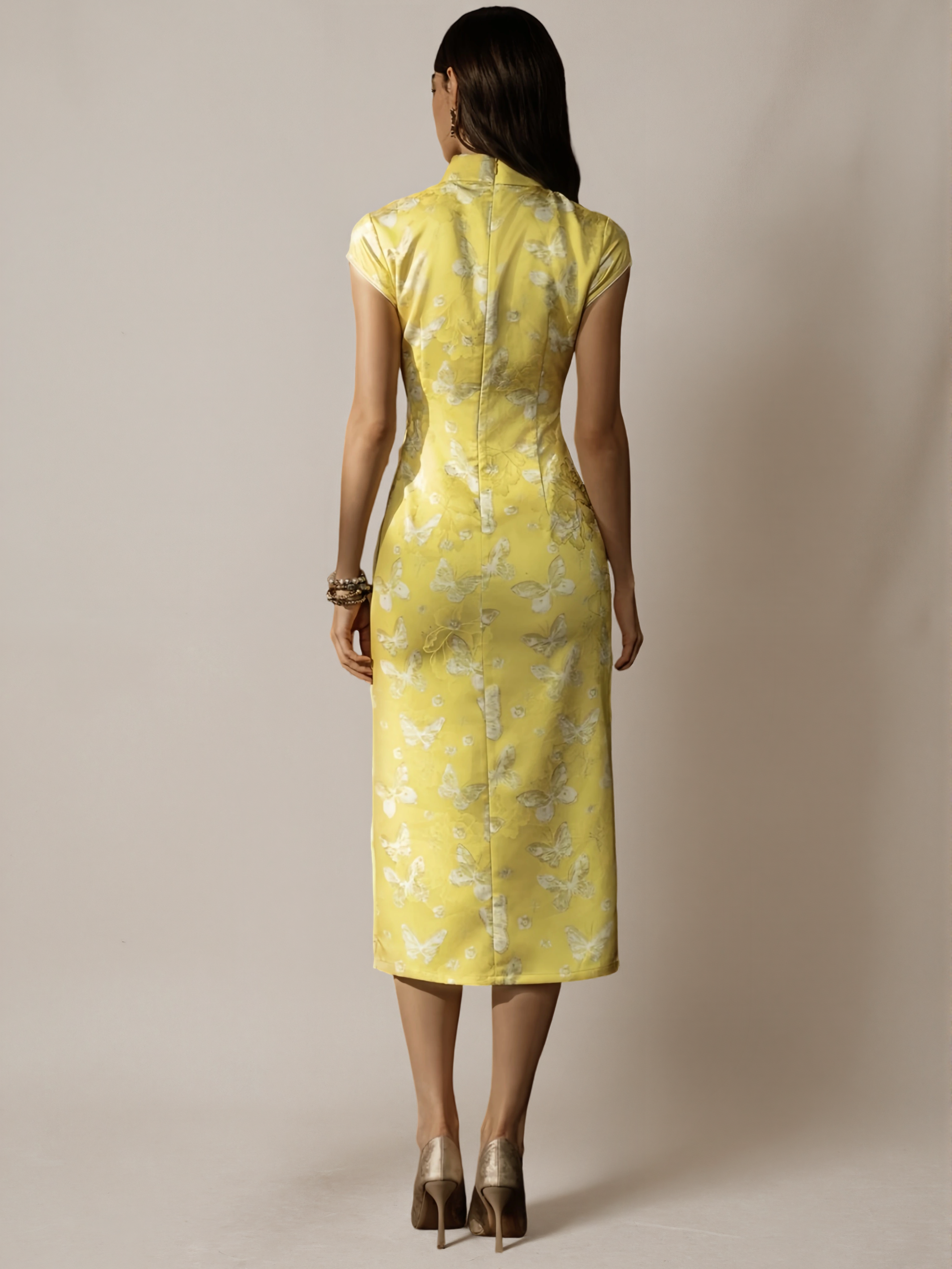 Pearl Lace Chinese-Style Improved Qipao Dress
