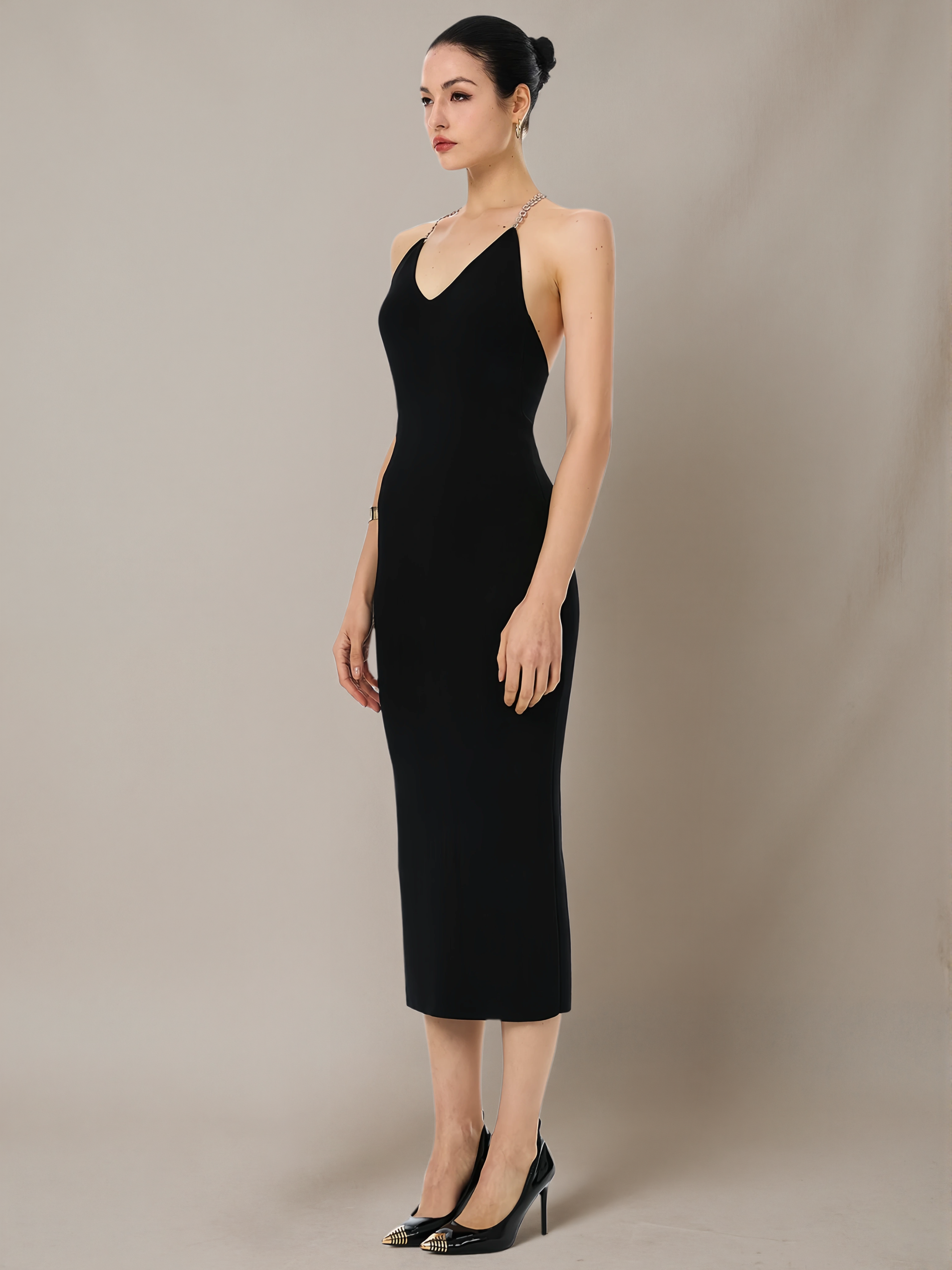 "Gatsby Soirée" Fitted Knit Cami Dress
