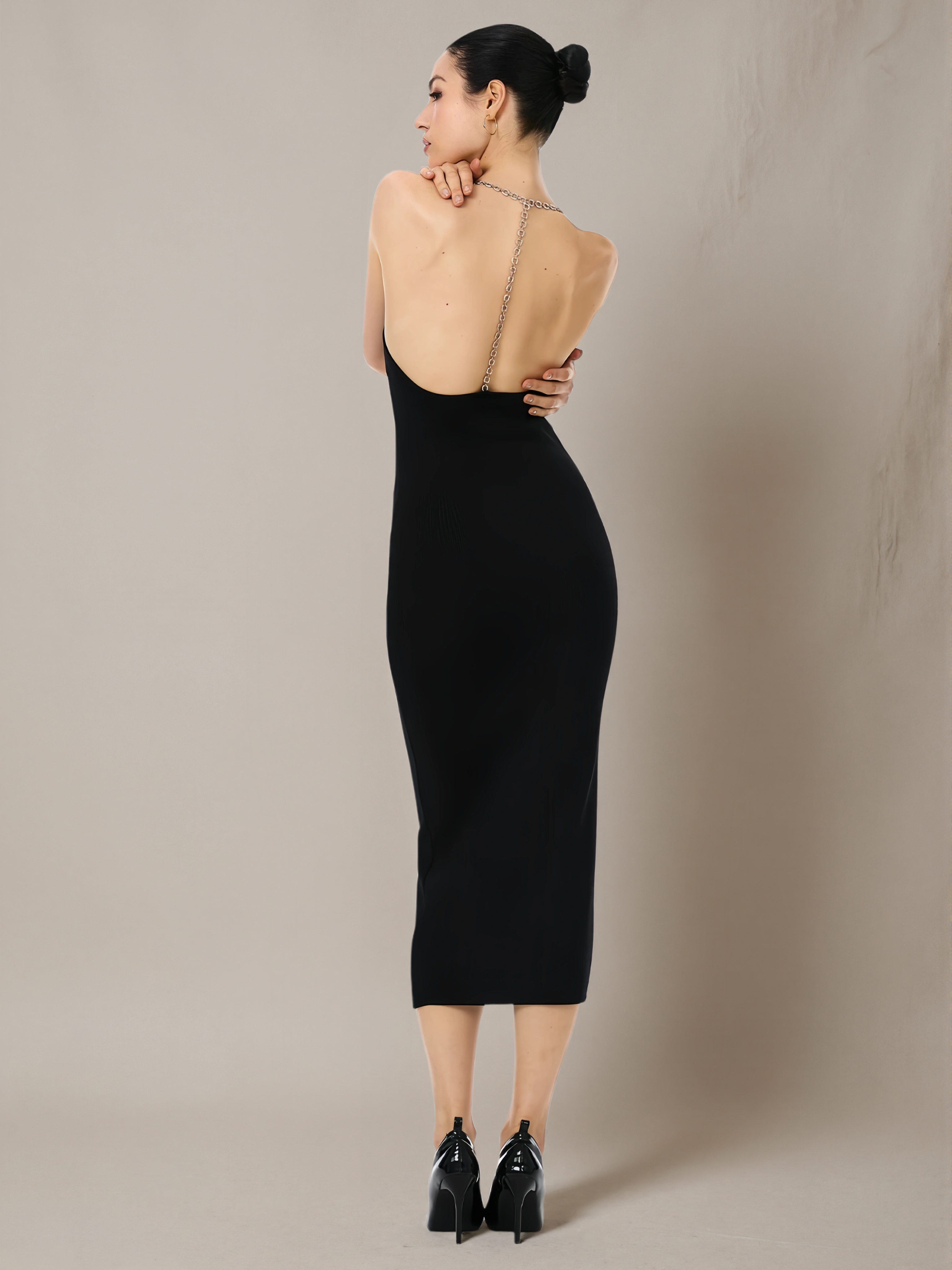 "Gatsby Soirée" Fitted Knit Cami Dress