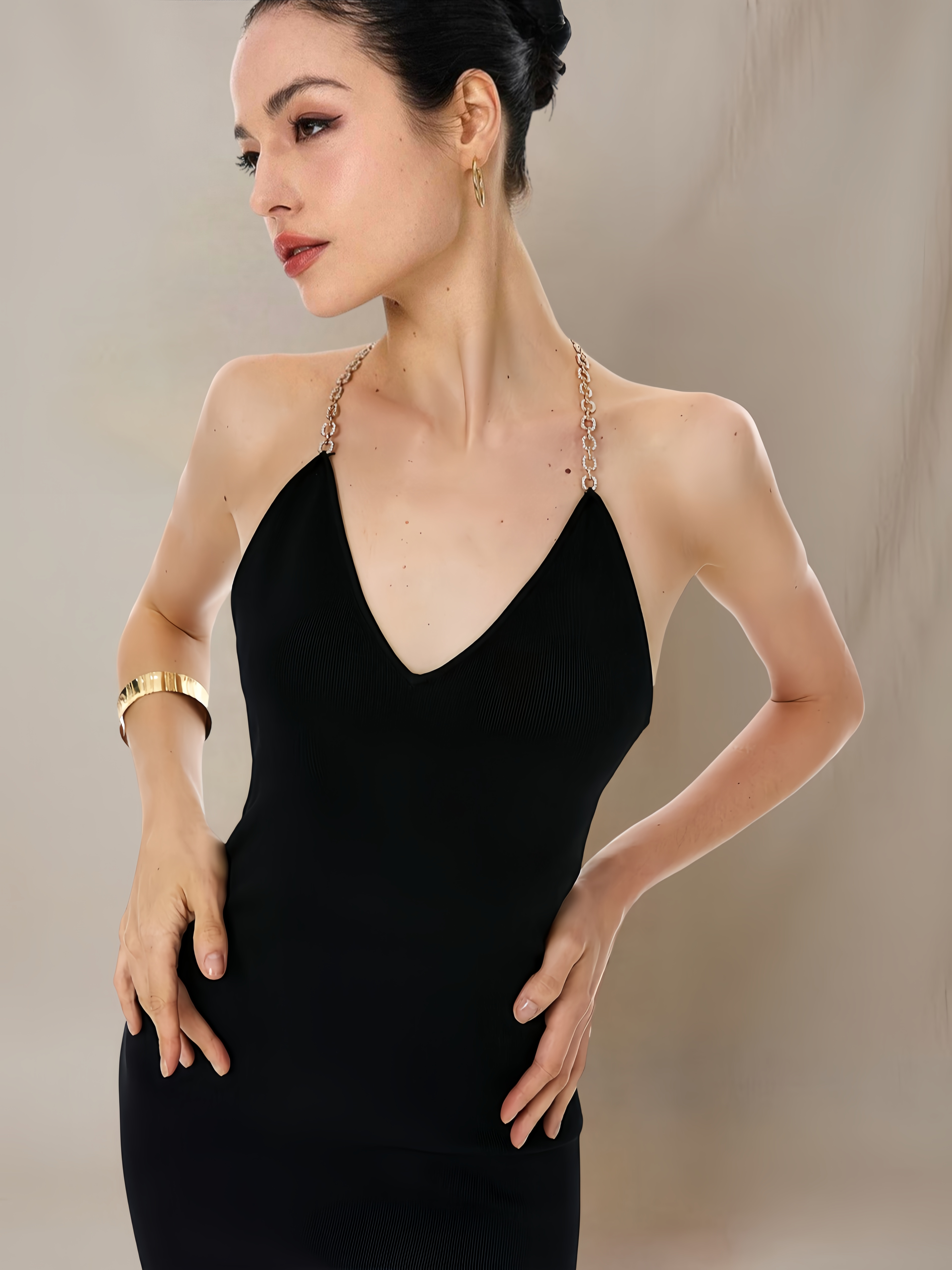 "Gatsby Soirée" Fitted Knit Cami Dress
