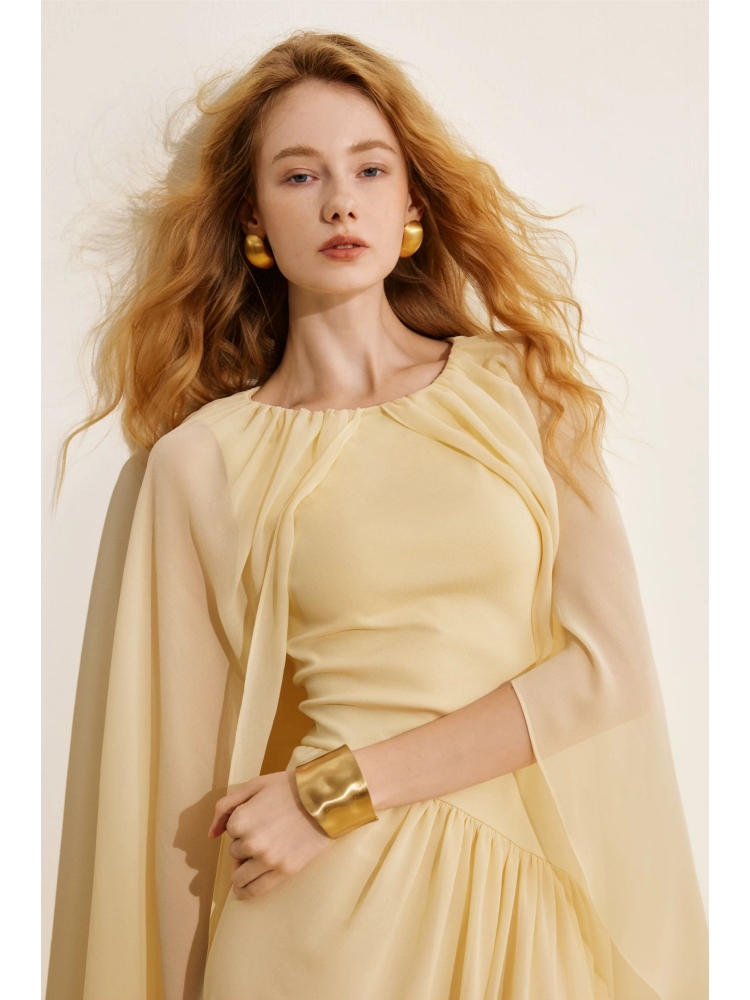 Sheer Elegant Shawl Dress
